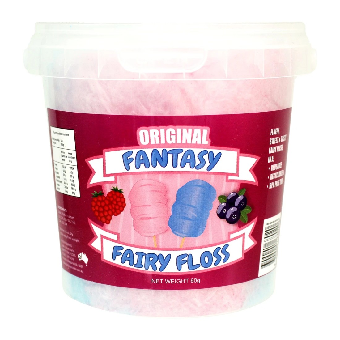 1 Fantasy Fairy Floss Original Tub 60g, 1 of 2