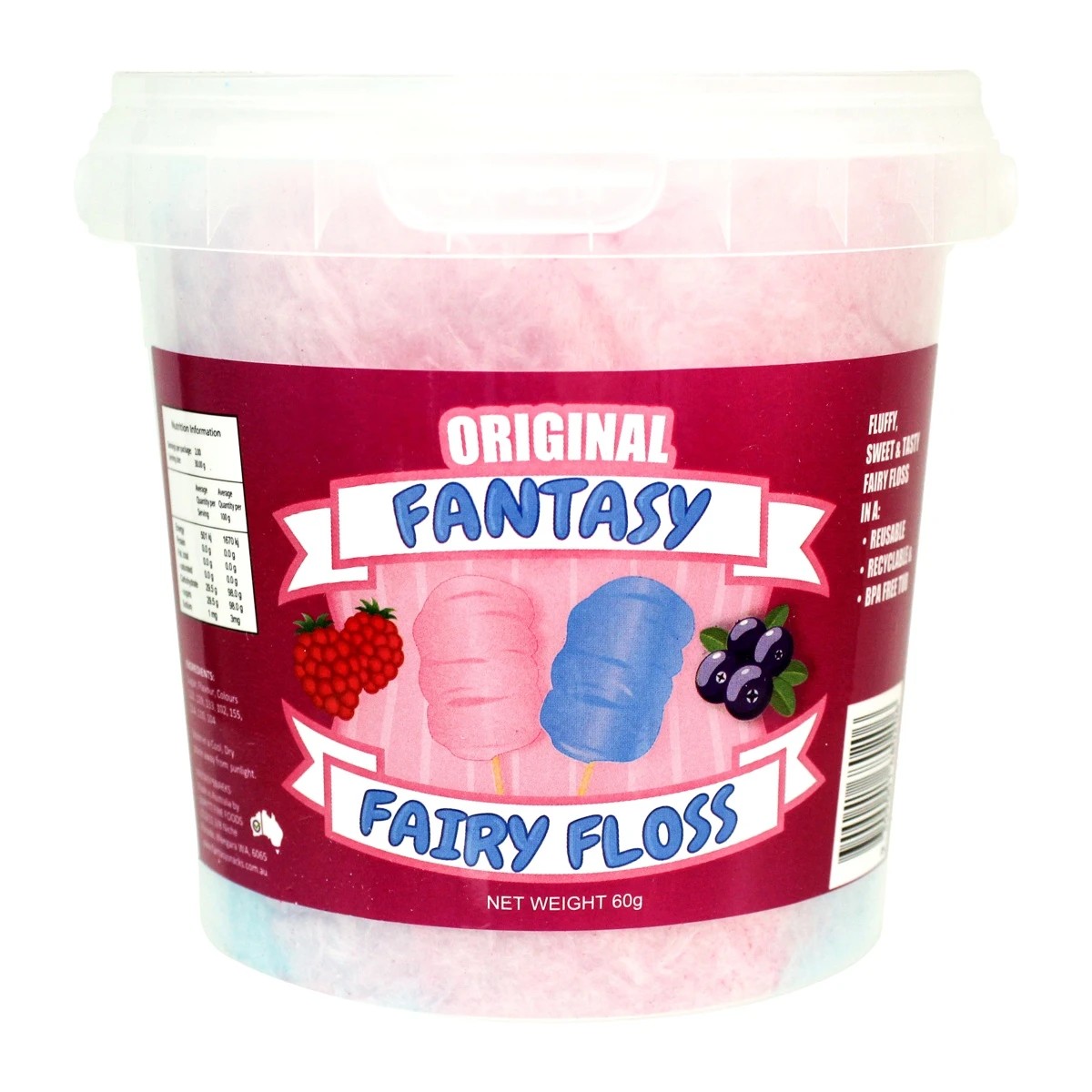 1 Fantasy Fairy Floss Original Tub 60g, 1 of 2