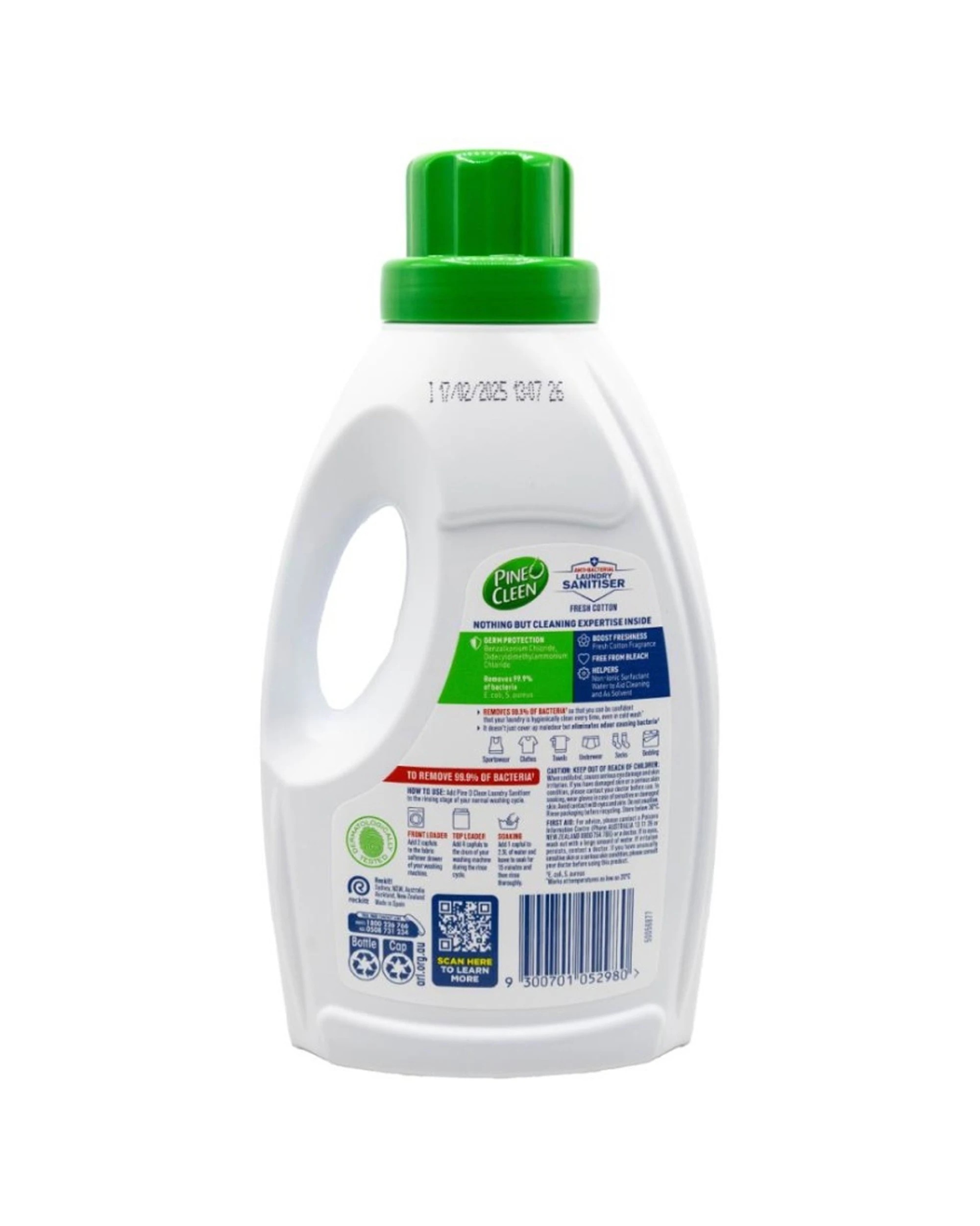 3 Pine O Cleen 8PK Antibacterial Fresh Cotton Laundry Sanitiser 1L - Plain, 3 of 3