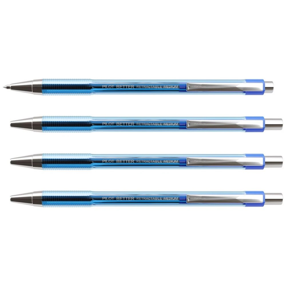 3 PILOT BP145 Retractable Ballpoint Pen Medium 1mm Blue 4 Pack, 3 of 8