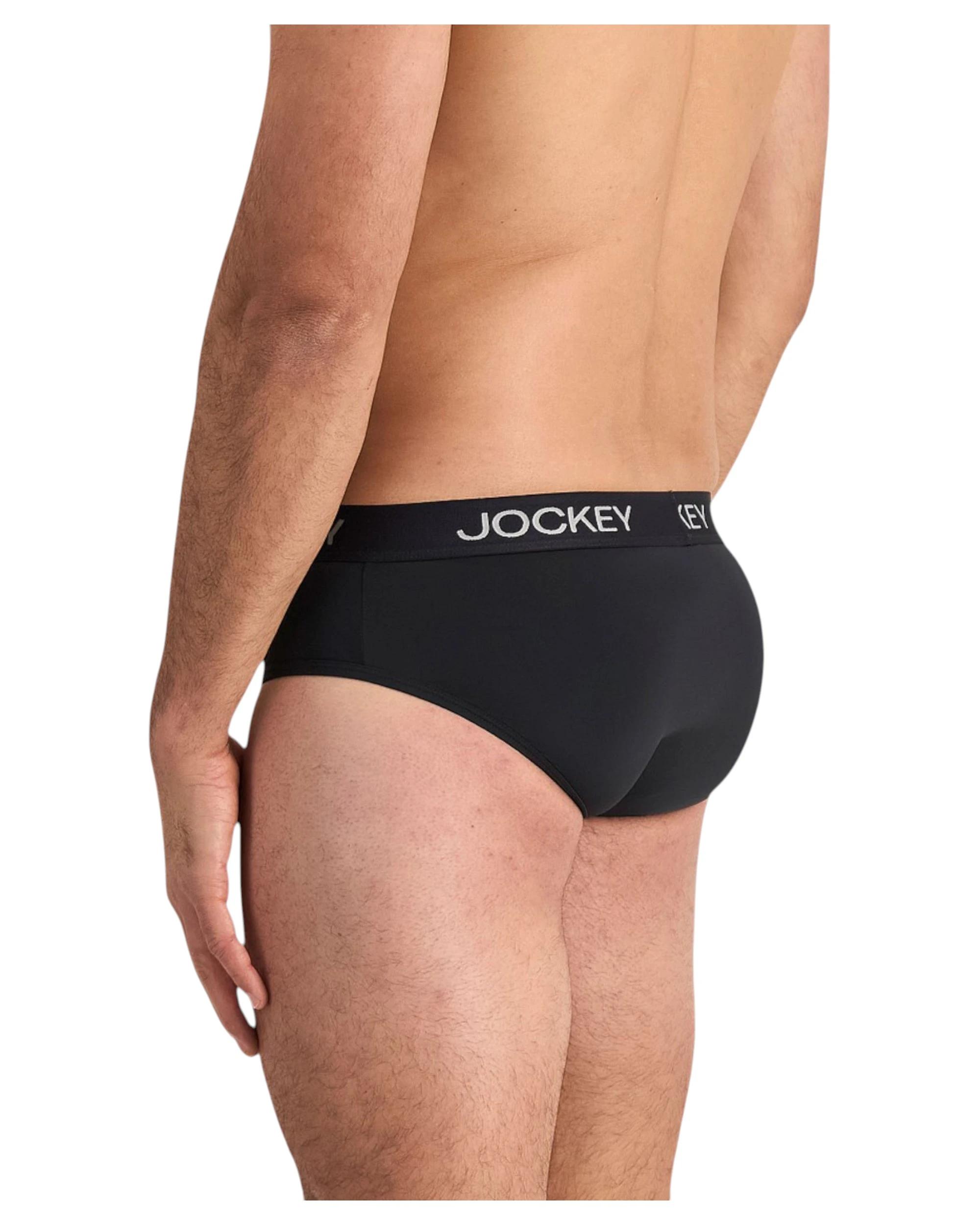 6 Jockey 4 Pack Mens Chafe Proof Pouch Brief Underwear BLACK/GREY, 6 of 7
