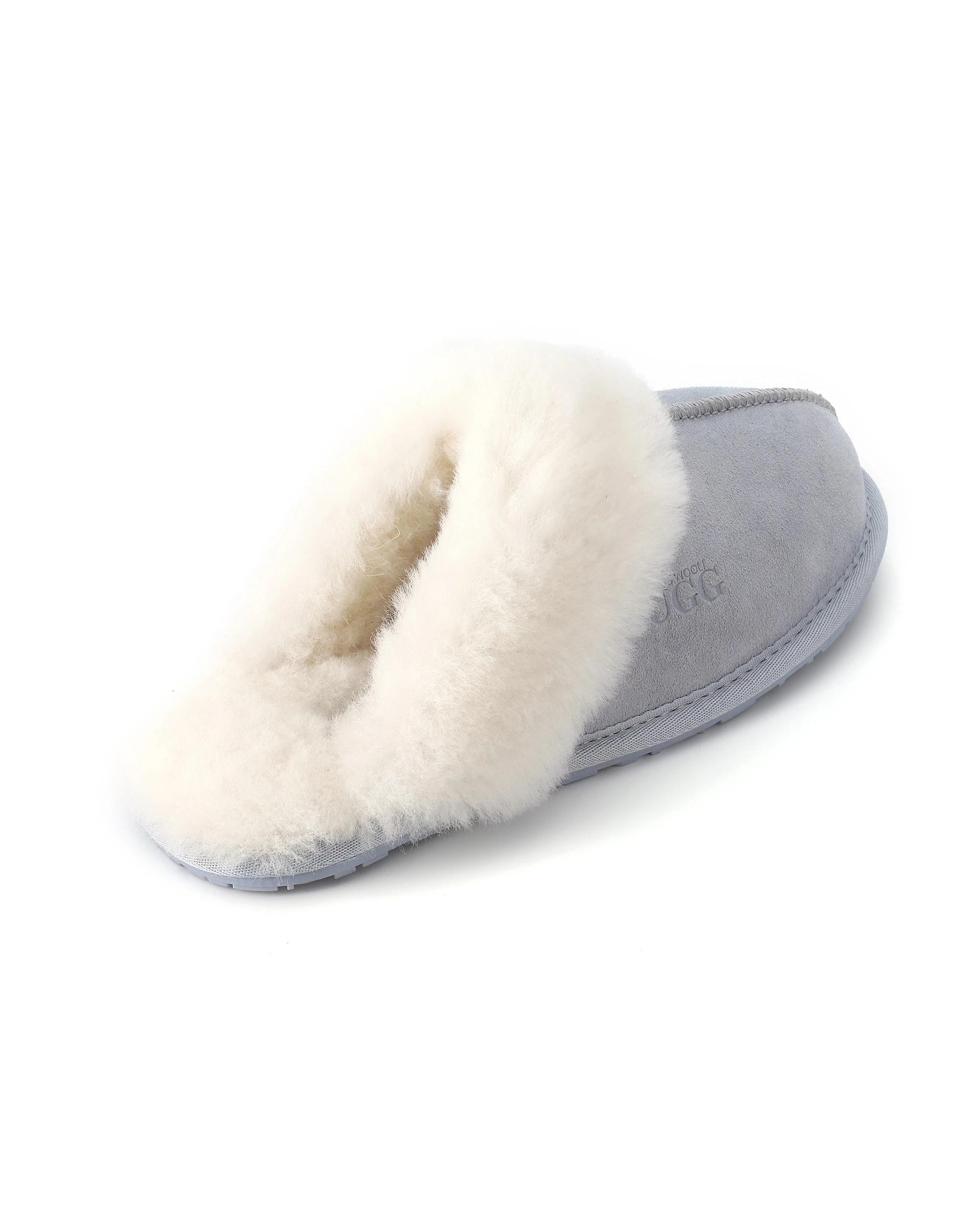 2 AUS WOOLI UGG Sheepskin Wool Shelley UGG Slippers BLUE, 2 of 5