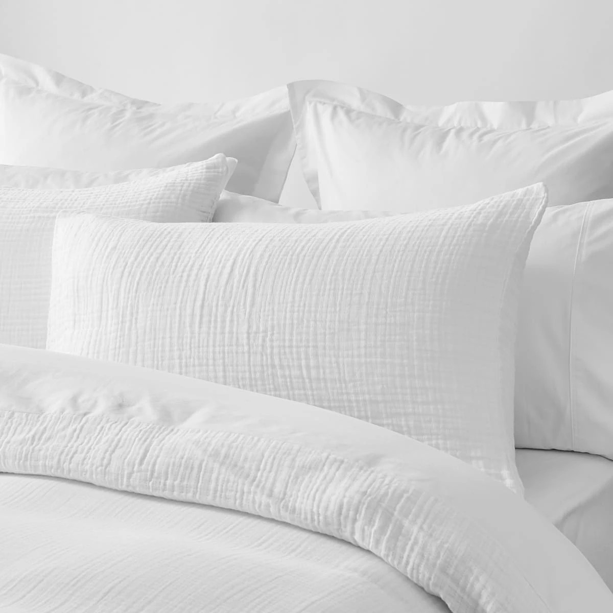 2 Muslin Cotton Quilt Cover Set - King Bed, White, 2 of 6