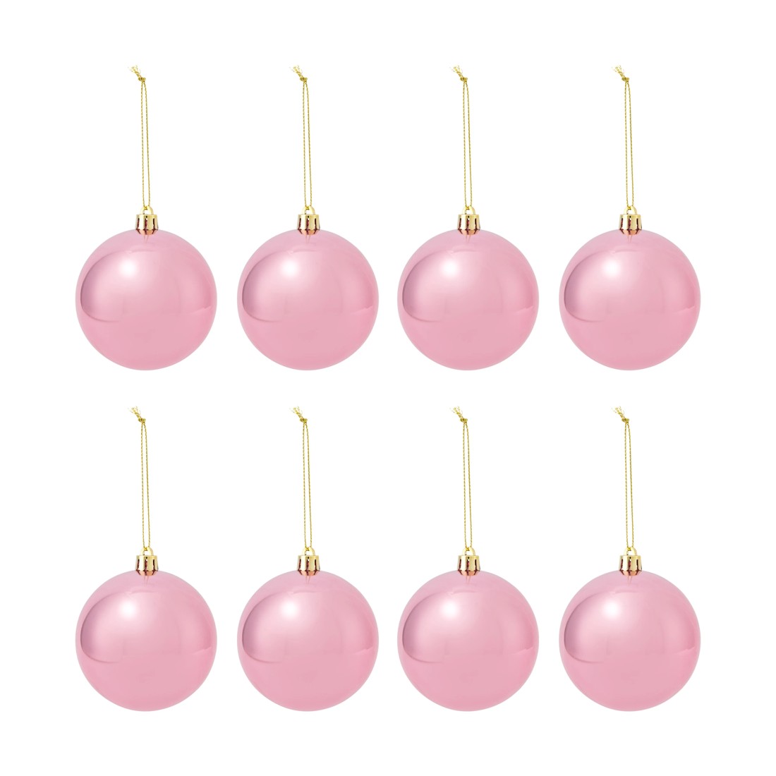 2 8 Pack 8cm Pink Baubles, 2 of 5