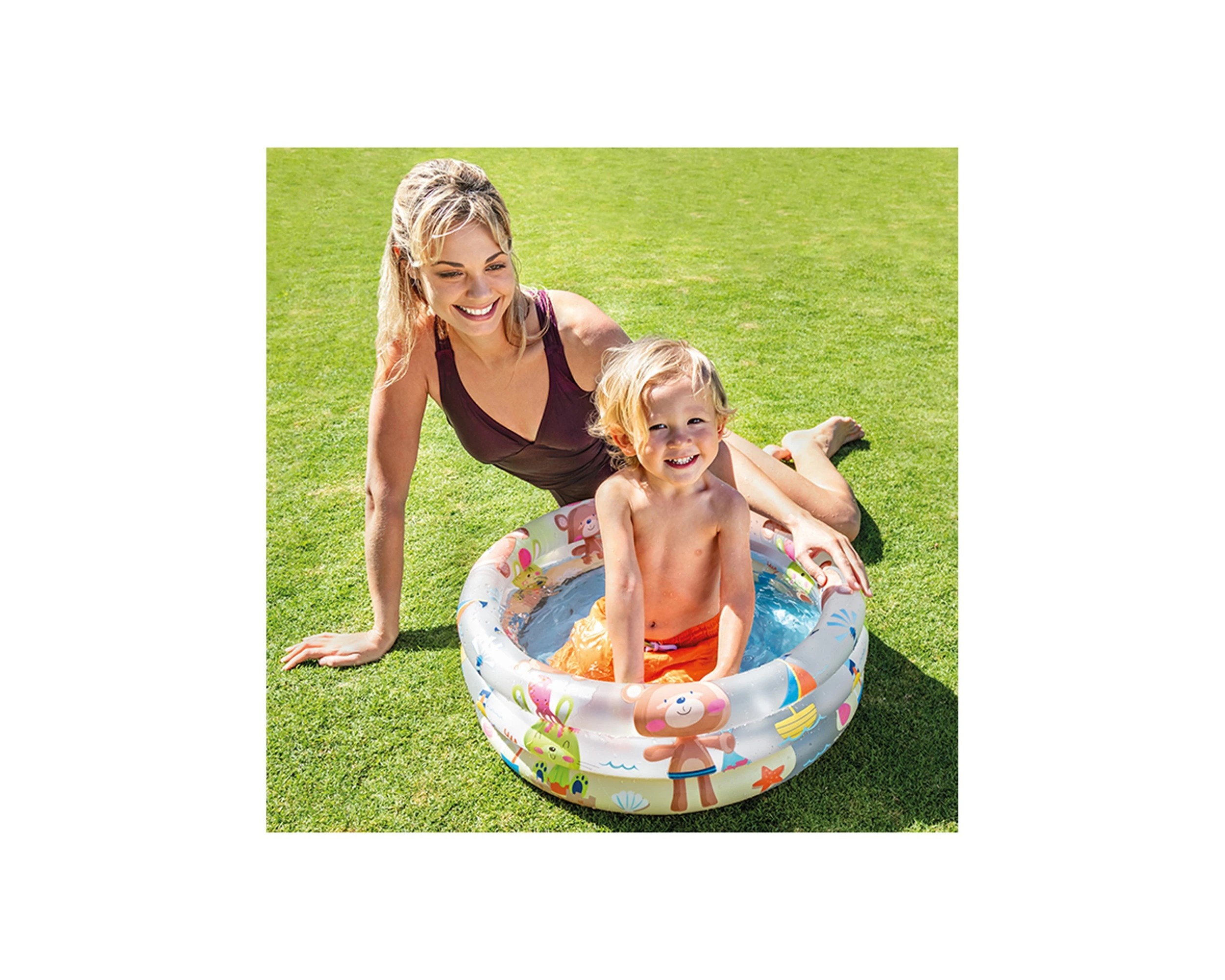 2 Intex Beach Buddies 3 Ring Baby Pool 1-3Y Inflatable Stable Durable With Patch - Multi, 2 of 2