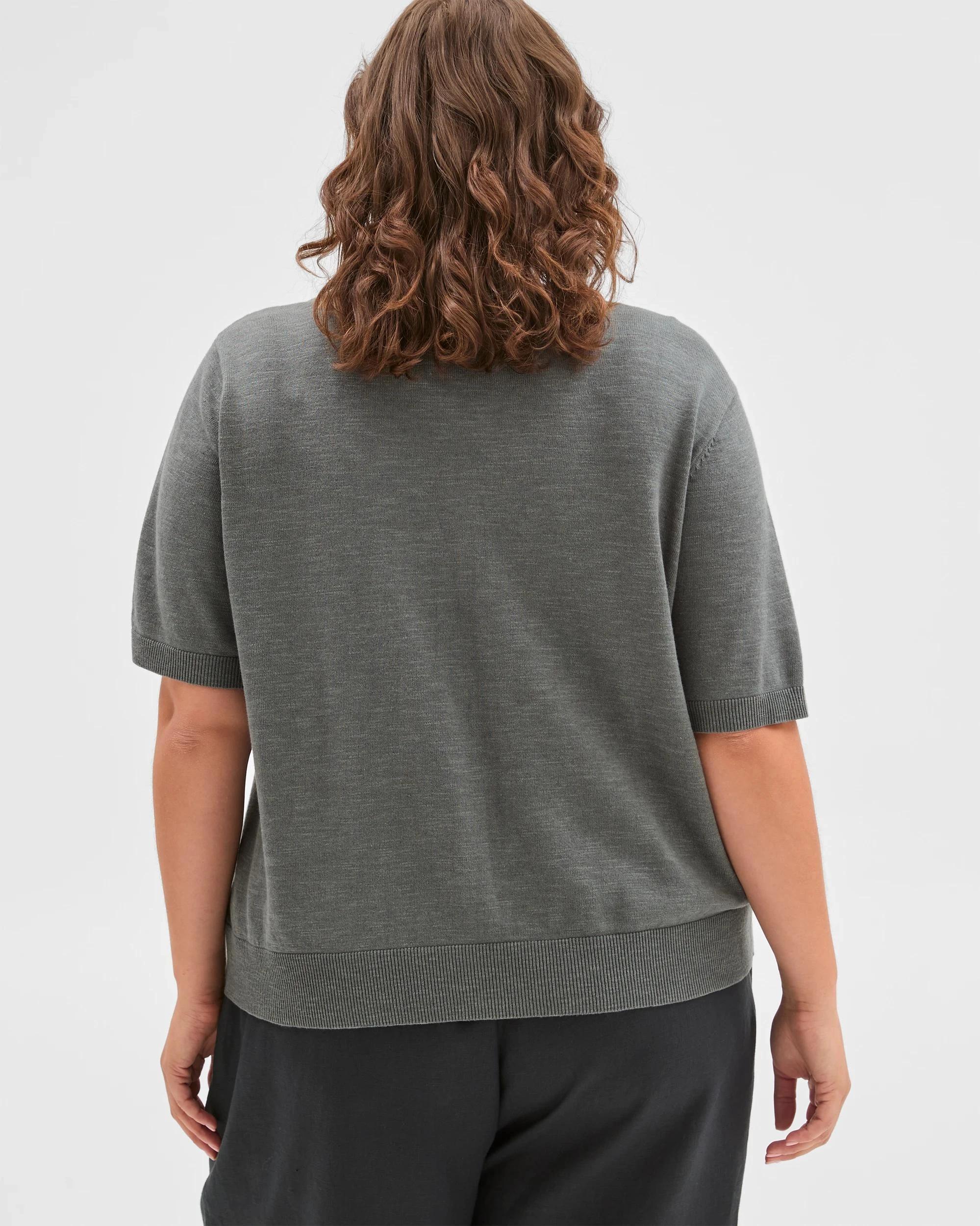 5 Target Curve Plus Size Australian Cotton Blend Short Sleeve Cardigan DUSTY OLIVE, 5 of 5