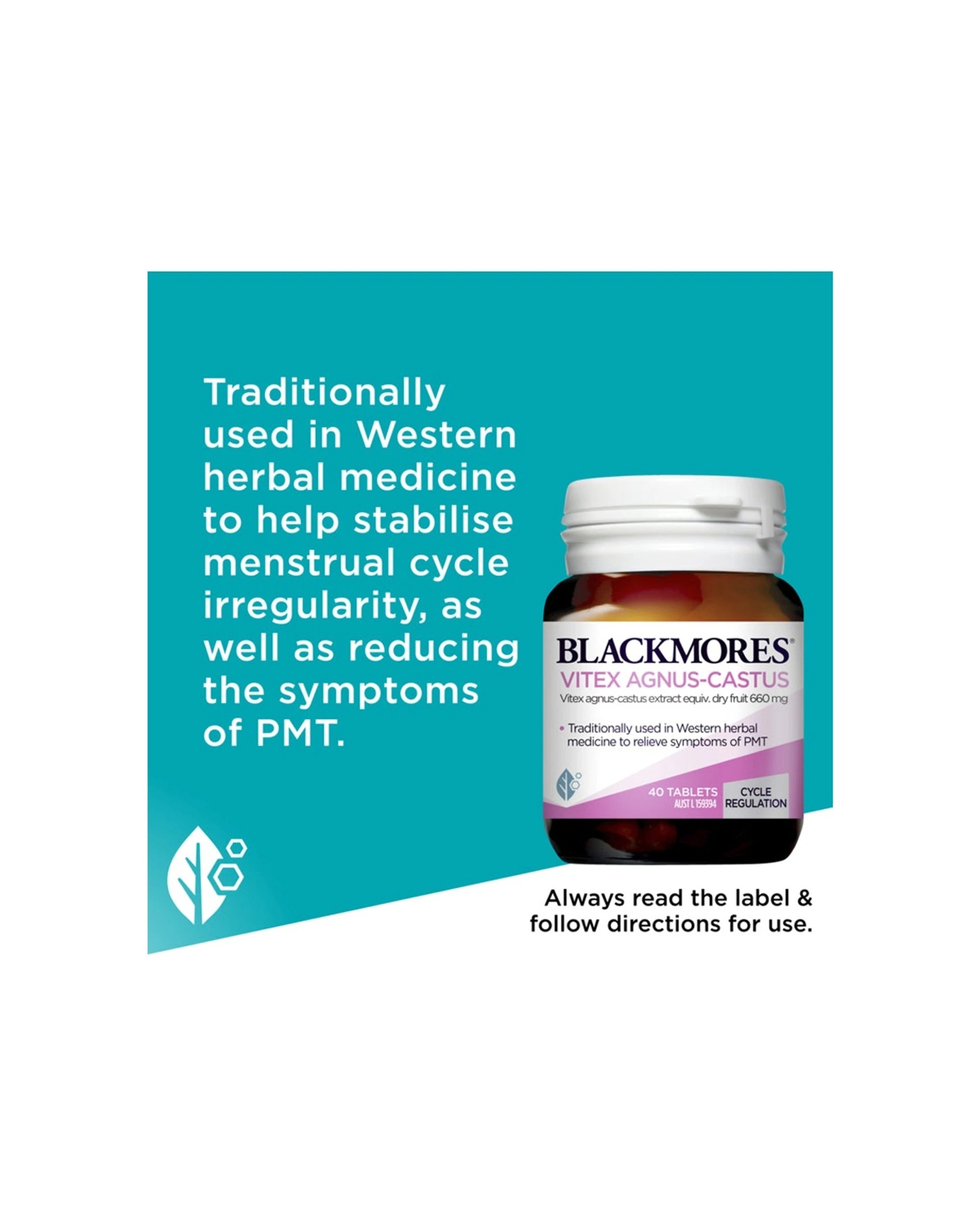 4 Blackmores 40pc Vitex Agnus Castus Tablets Relieves PMS & Regulates Cycle, 4 of 7