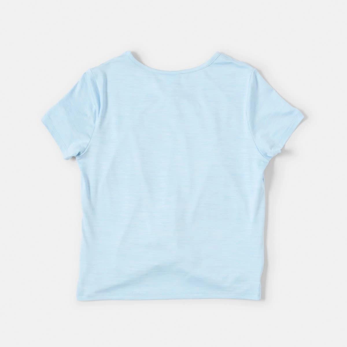 9 Active Kids Twist Front T-shirt Blu Marle, 9 of 9