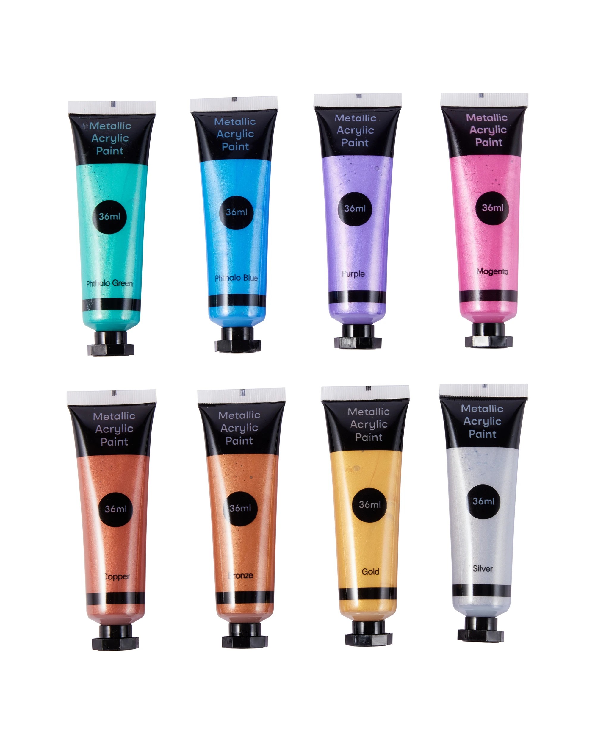 2 8 Pack Metallic Acrylic Paint Set, 2 of 3