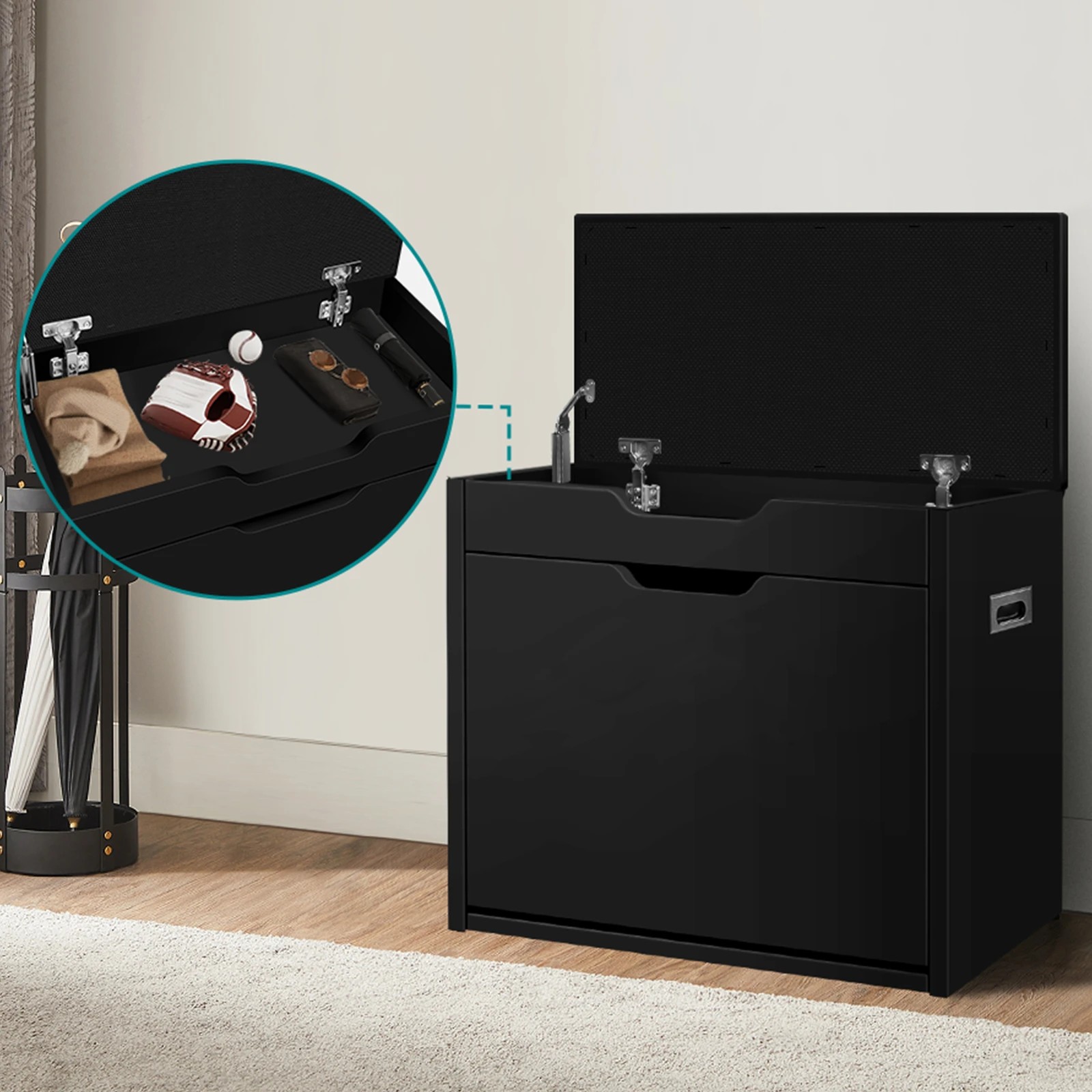 5 Alfordson Shoe Cabinet Bench Rack 12 Pairs - Black, 5 of 10