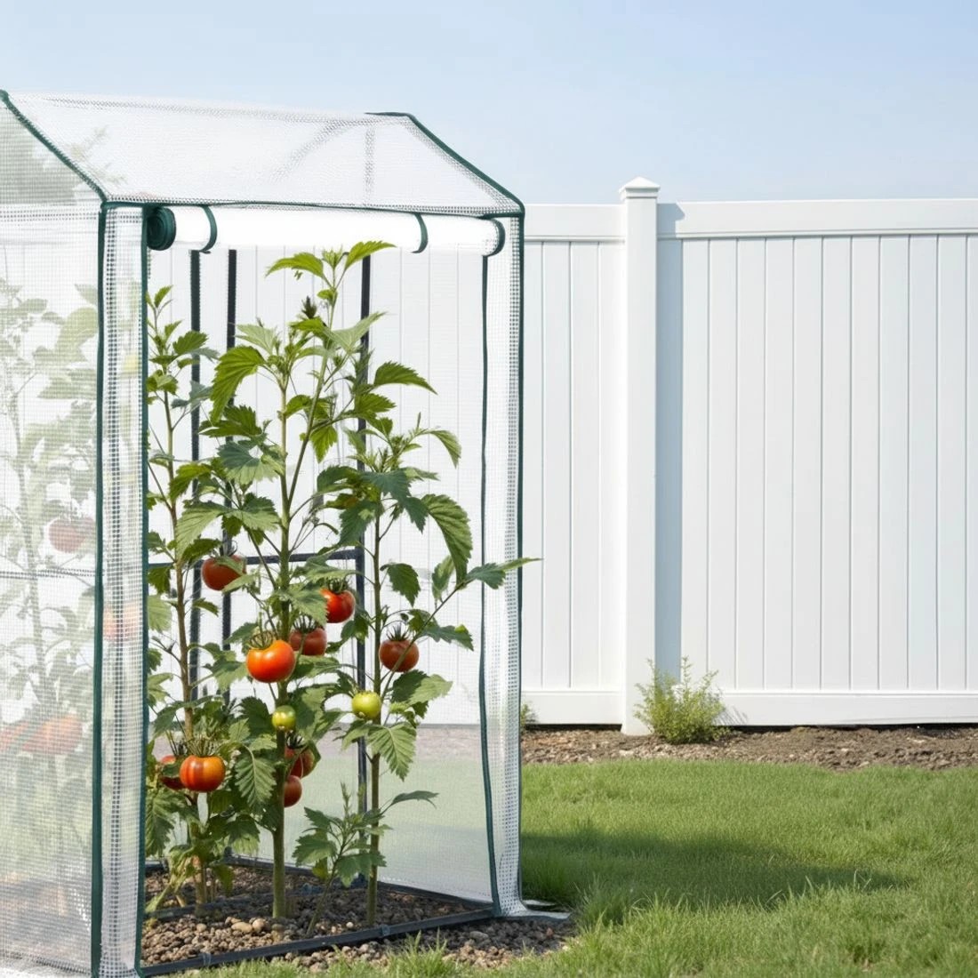 5 Green Fingers Mini Greenhouse PE Cover Green House Roll-Up Zippered Door - Clear, 5 of 6