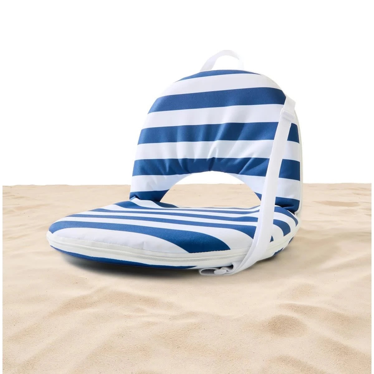 1 Cushion Recliner - Blue and White, 1 of 8