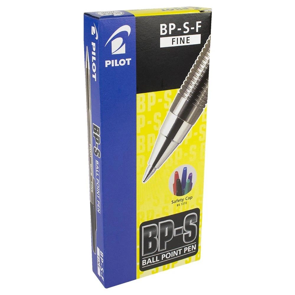 2 PILOT BP-S Fine Ballpoint Pens Black 12 Pack, 2 of 3