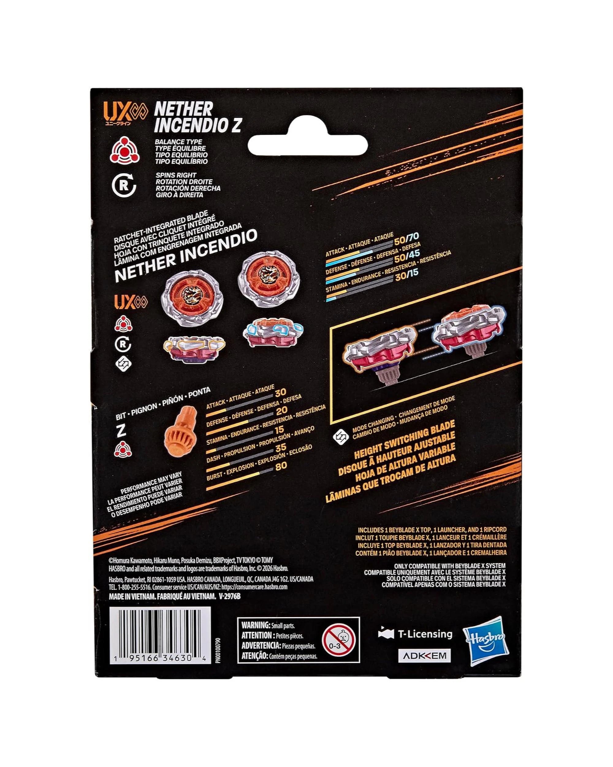 Beyblade X UX Infinity Starter Pack Nether Incendio Z - Kmart