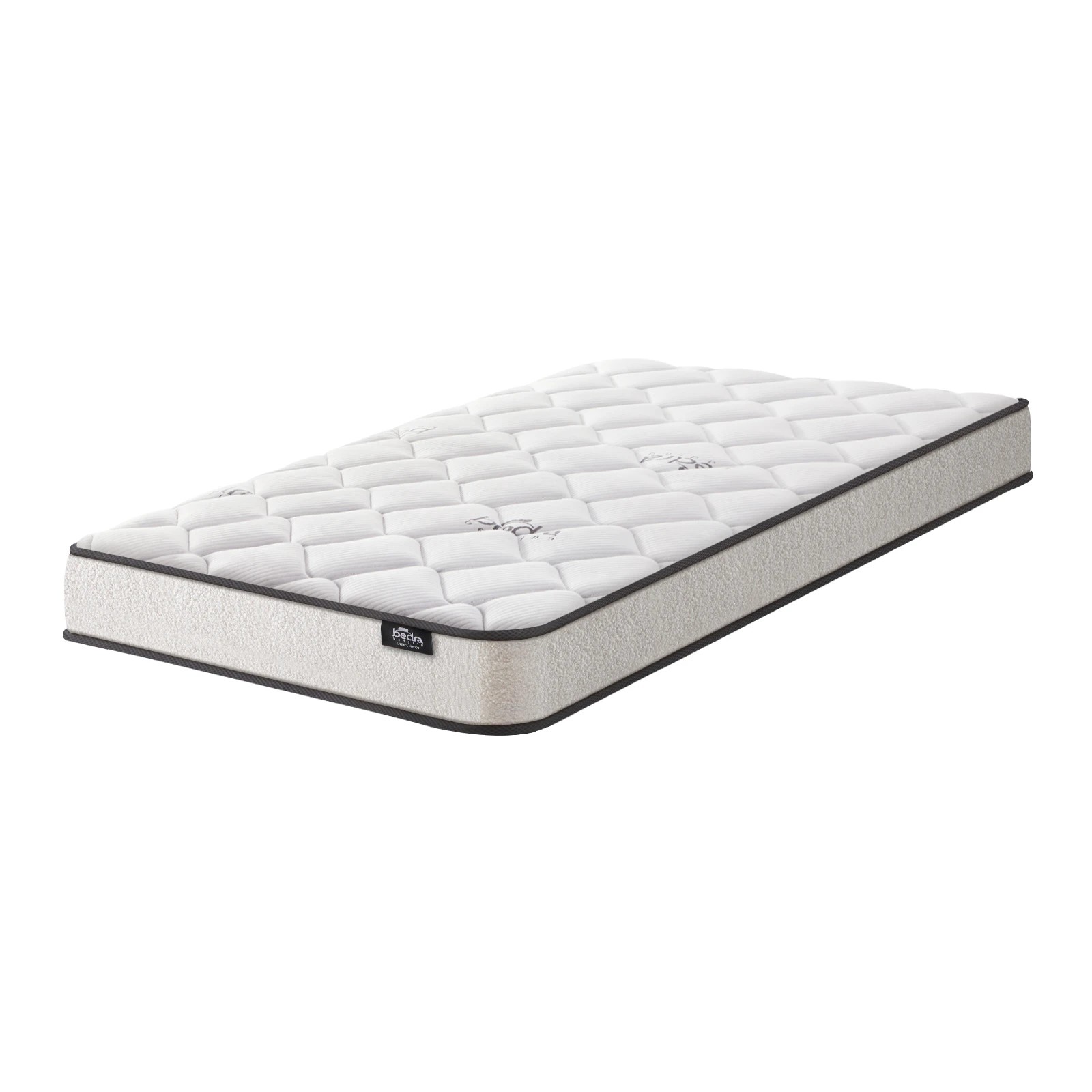 1 Bedra Bedding Single Mattress Bonnell Spring Bed Boucle Fabric 16cm
 - White, 1 of 7