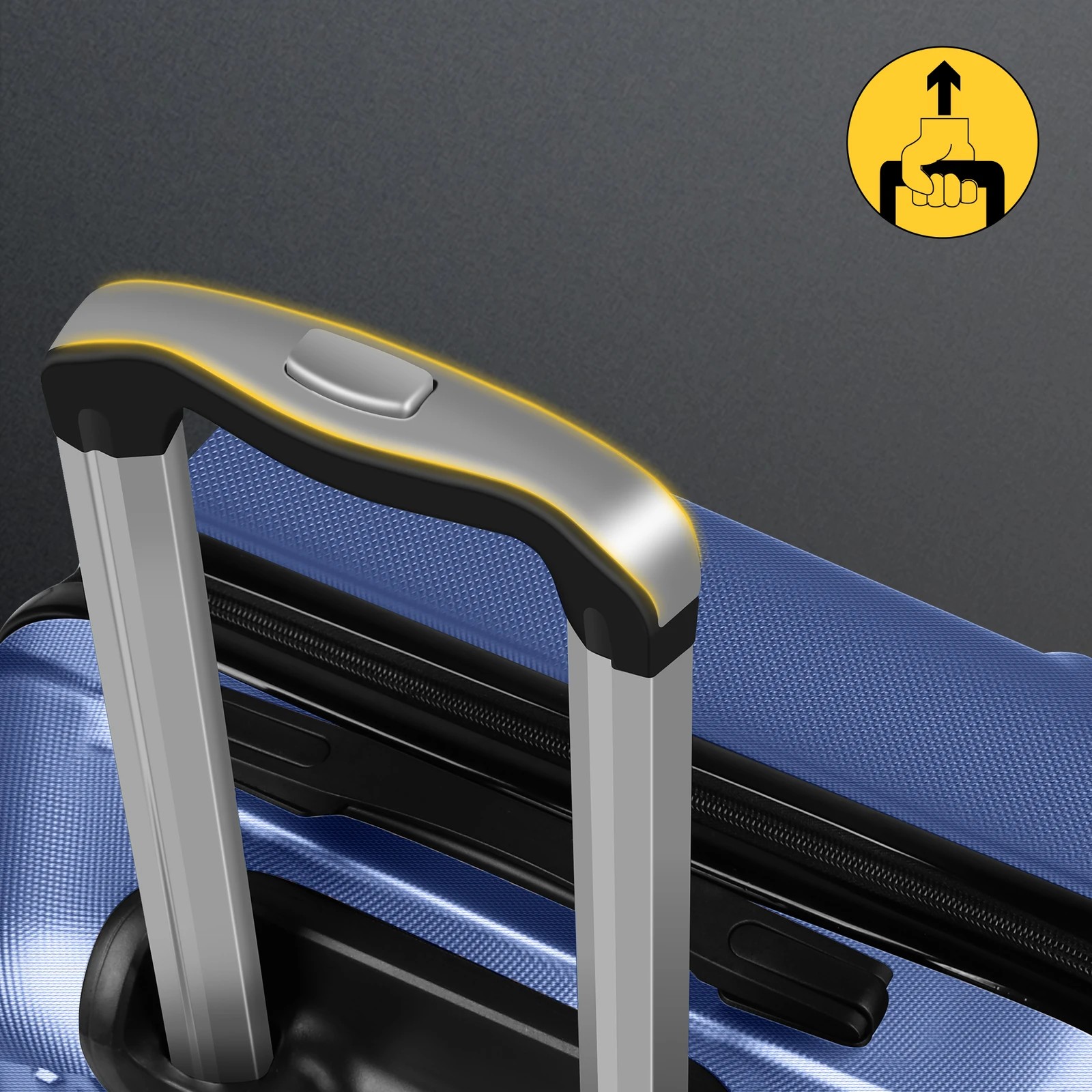 4 Alfordson Luggage 3PCS Set Suitcase ABS+PC Trolley TSA Hard Shell Case - Blue, 4 of 9