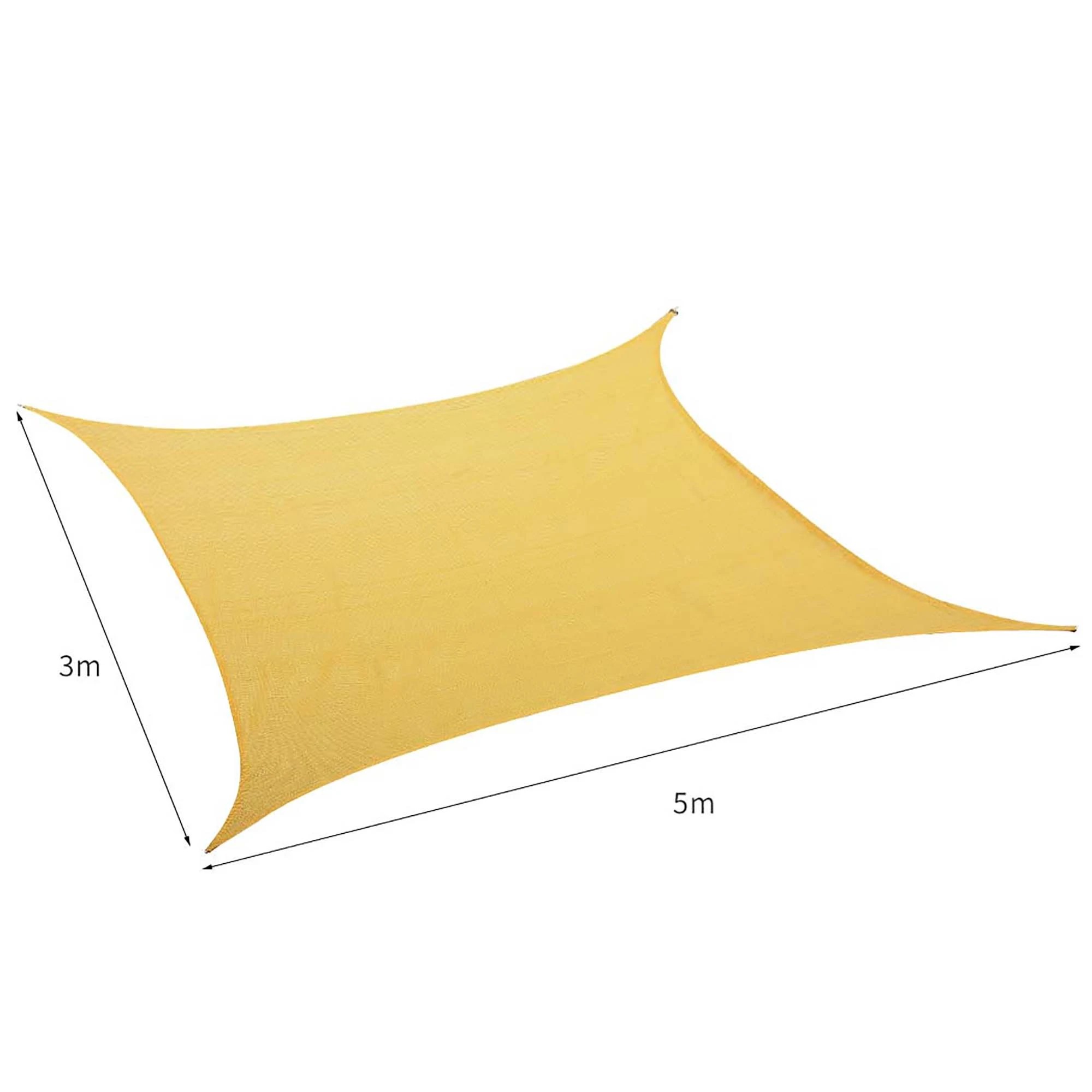 3 Mountview 180Gsm 5X3M Rectangle Shape Sun Shade Sail Sand, 3 of 8