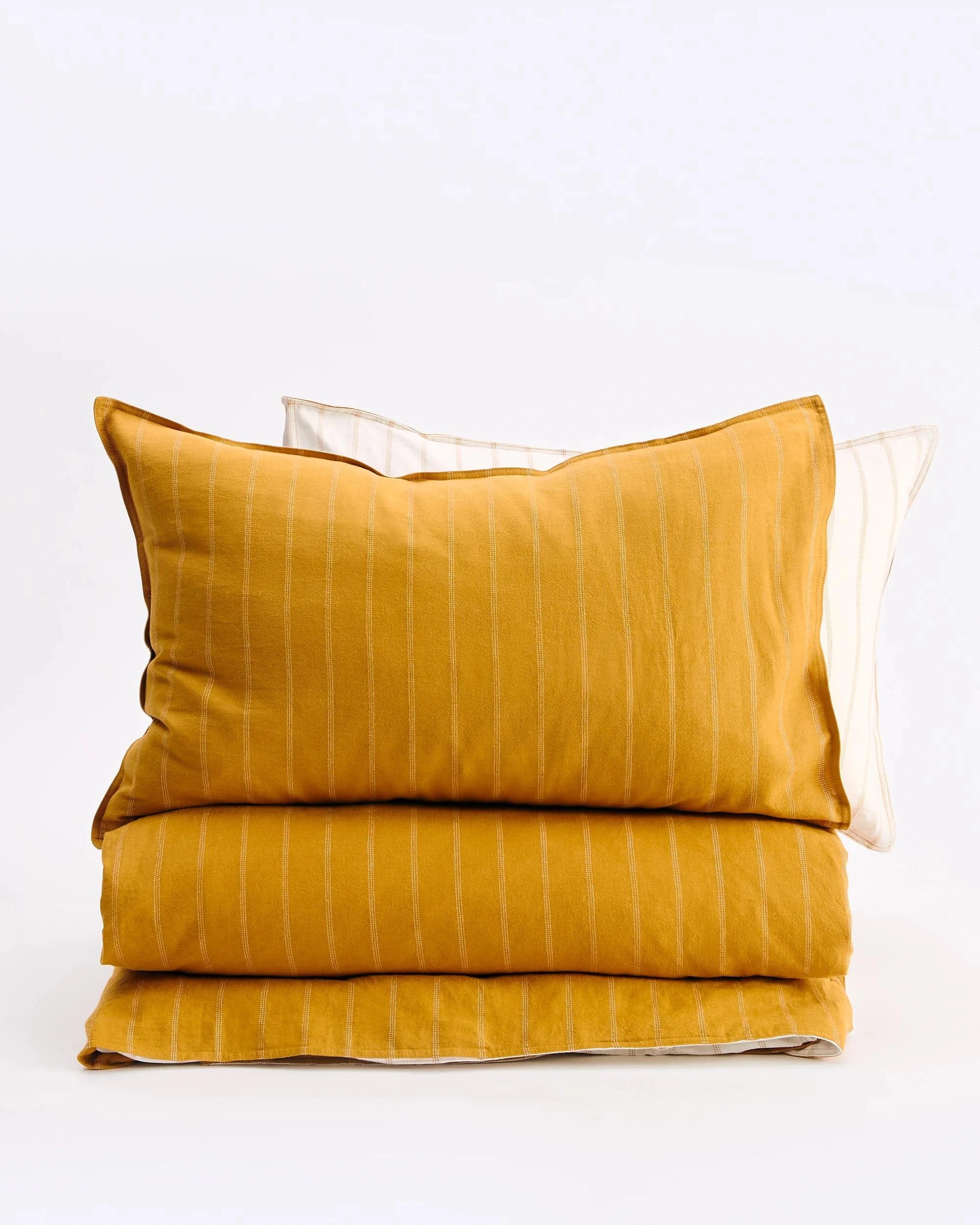 7 Target Adelle Stripe Linen/Cotton Quilt Cover Set - King Bed - Yellow, 7 of 8