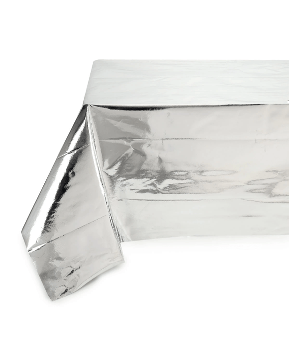Silver Look Foil Reusable Heavy Duty Tablecover