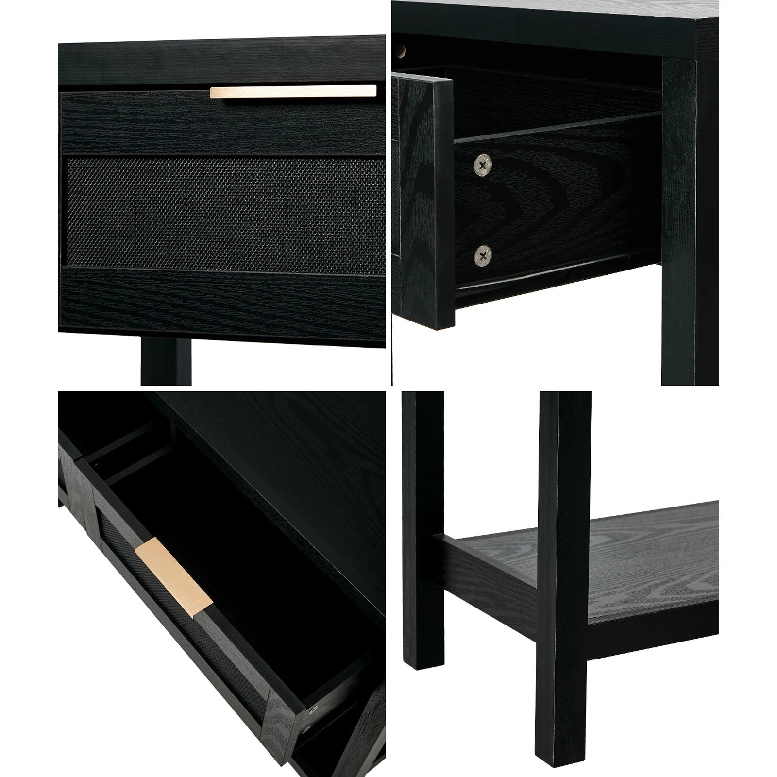 5 Oikiture Console Table 2 Drawers Entry Table Hallway Display Shelf - Black, 5 of 9