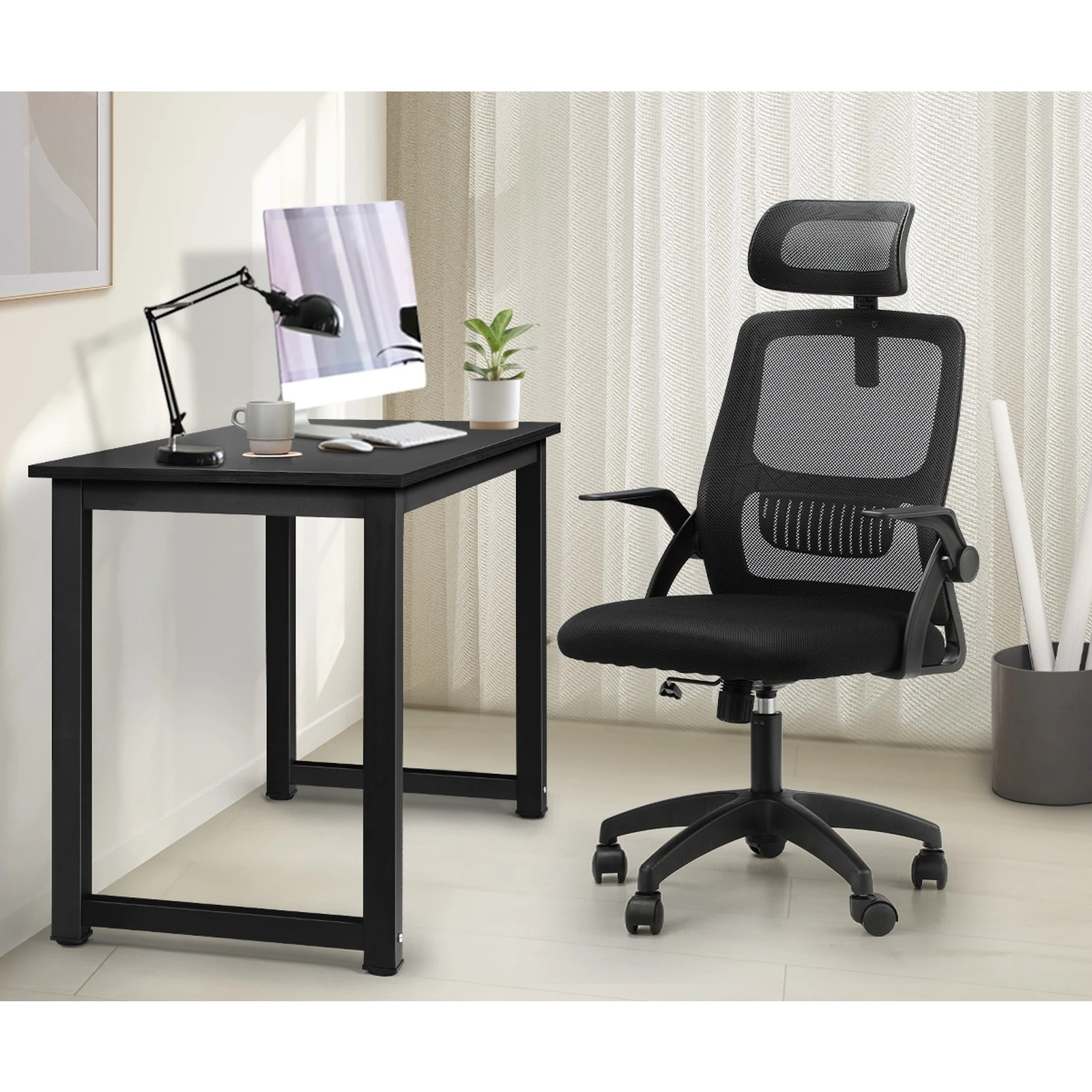 5 Oikiture Home Office Desk And Chair Set Computer Desk Mesh Office Chair
 - Multi, 5 of 10
