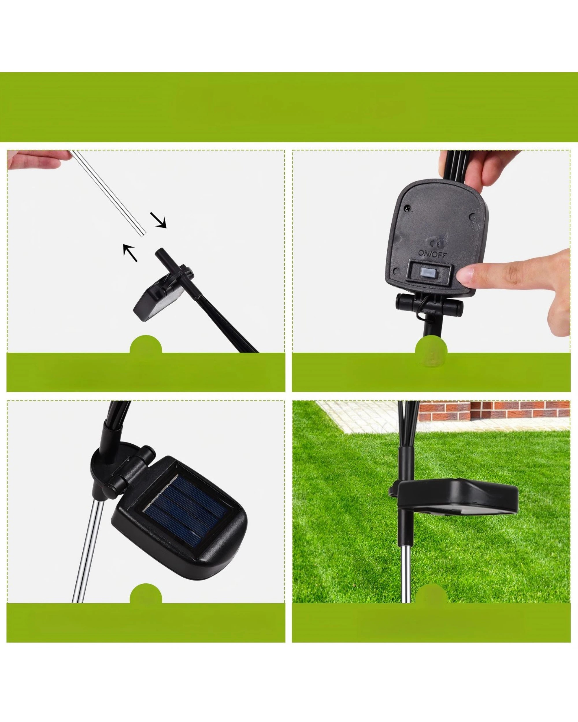 9 Advwin Solar Garden Lights 8 Pack Waterproof IP44 48 Led Warm Light - Black, 9 of 9