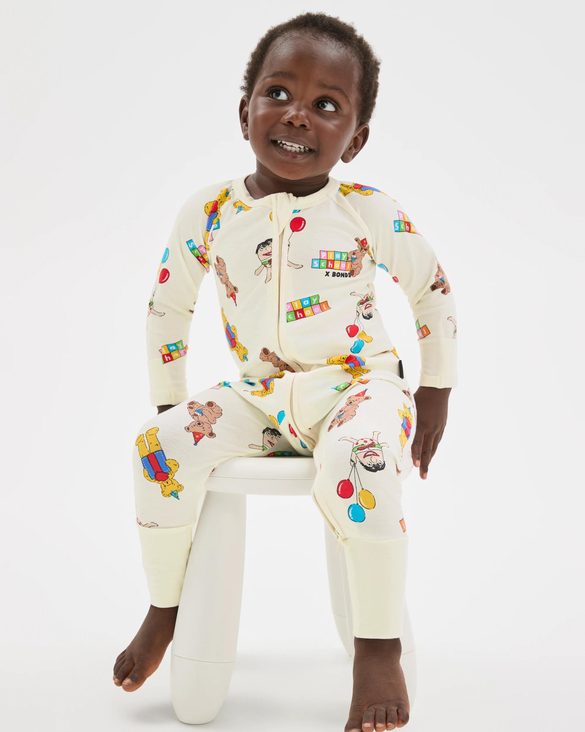 1 Bonds Playschool Baby Zip Wondersuit Coverall PLAYSCHOOL PRINT HUZ, 1 of 6