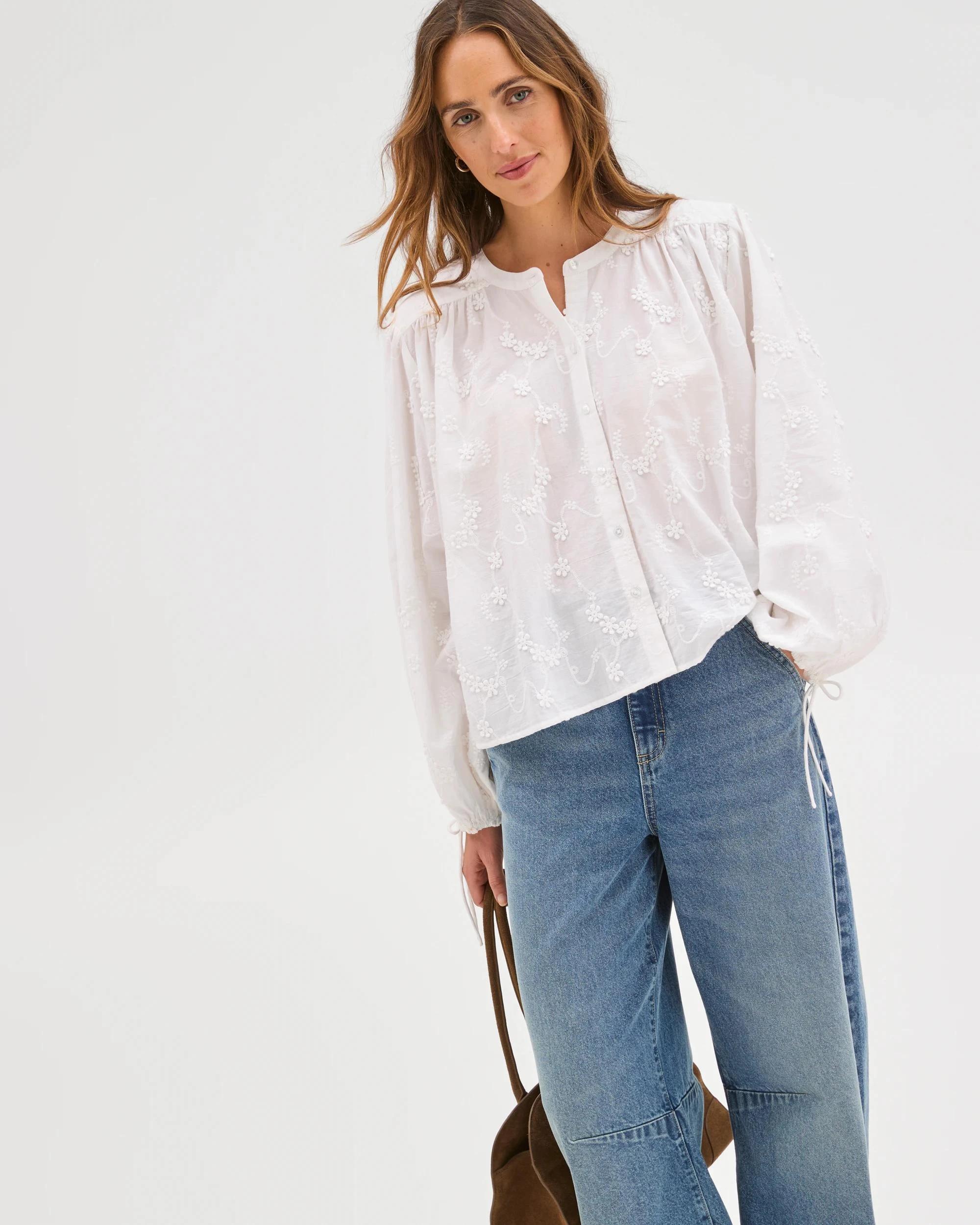 2 Target Woman Long Sleeve Soft Femme Shirt WHITE, 2 of 5