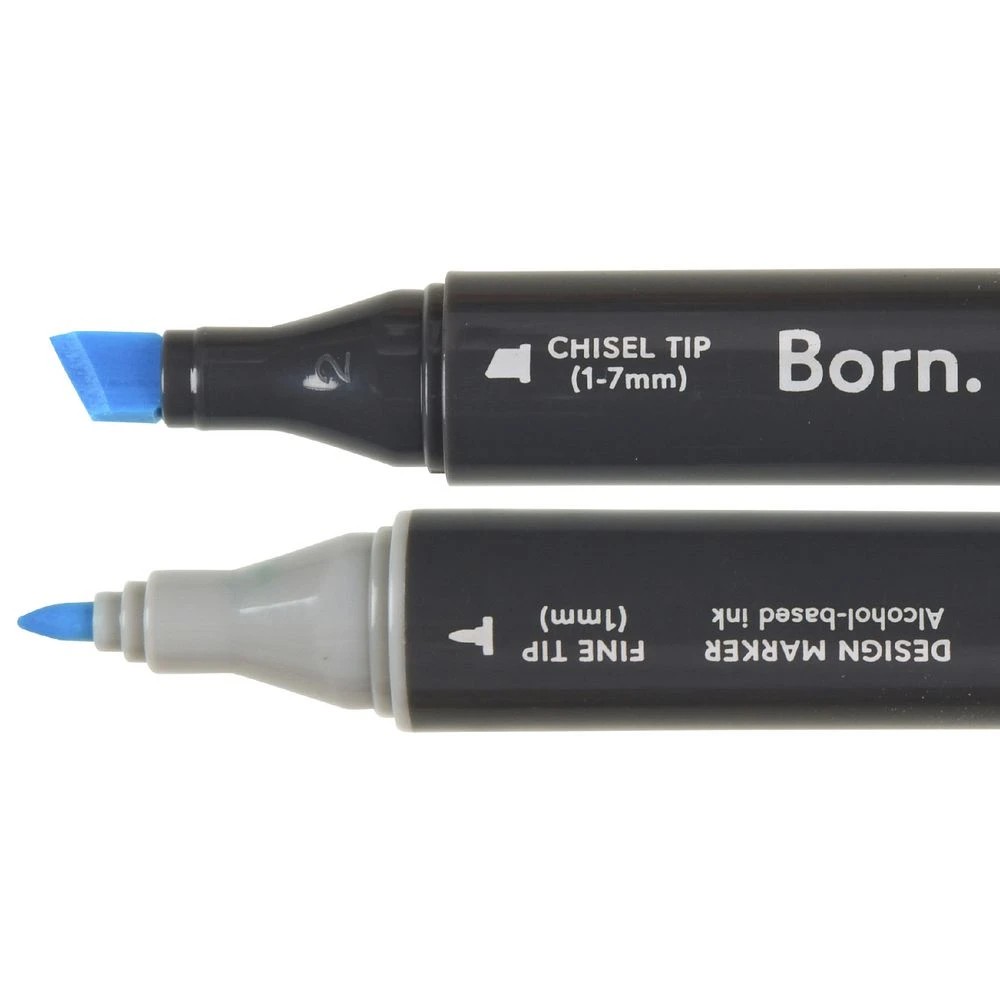 2 Born Professional Dual-Tip Artist Marker Pastel Blue B289, 2 of 4