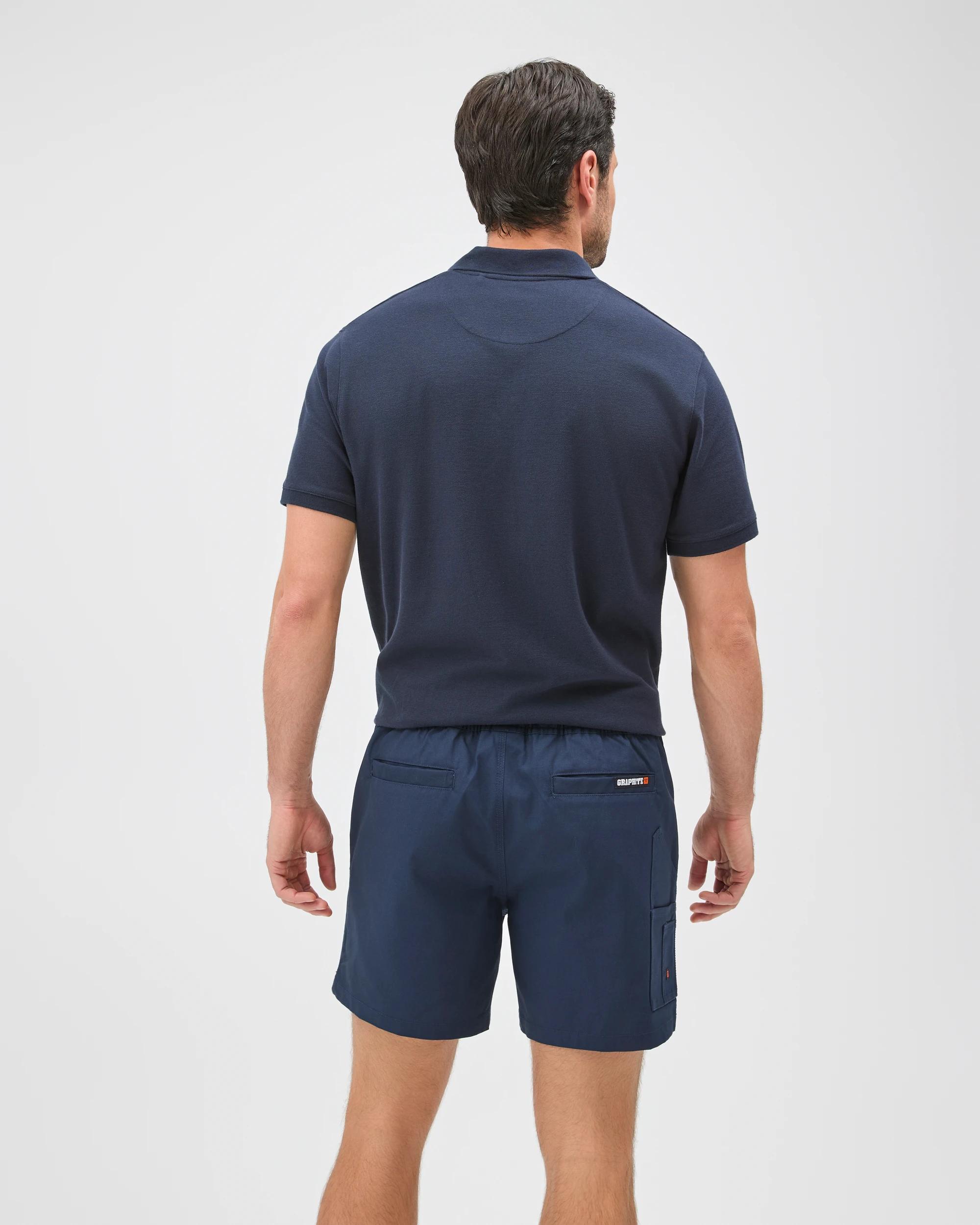 8 Graphite Performance Elastic Waist Work Shorts NAVY BLUE, 8 of 8
