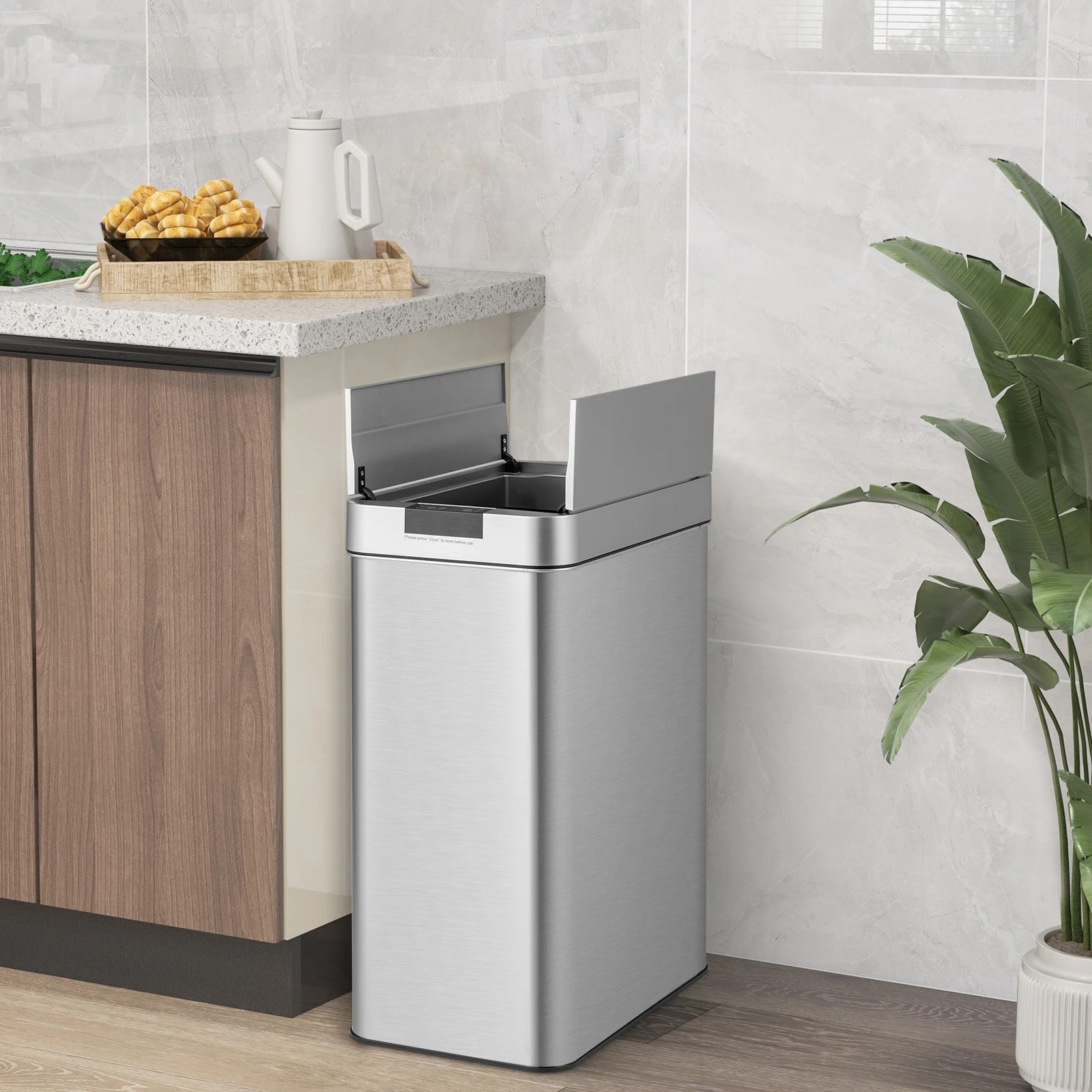 5 Costway 50L Automatic Sensor Slim Trash Can Garbage Bin, 5 of 6