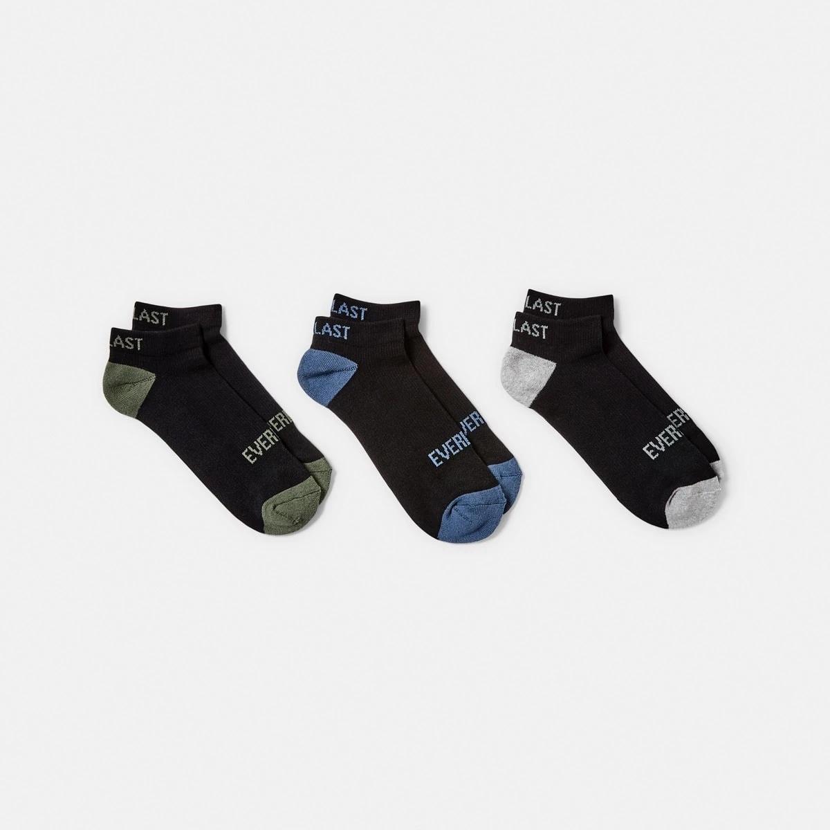 1 3 Pack Everlast Mens Performance Low Cut Socks Blk Colour, 1 of 3
