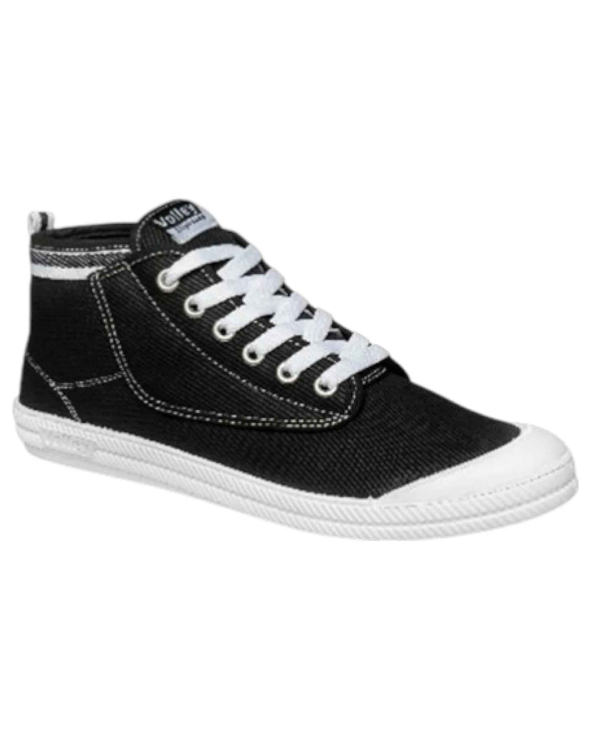 1 Volley Mens Hi Leap Black/White International s Casual Canvas Shoes BLACK/WHITE, 1 of 1