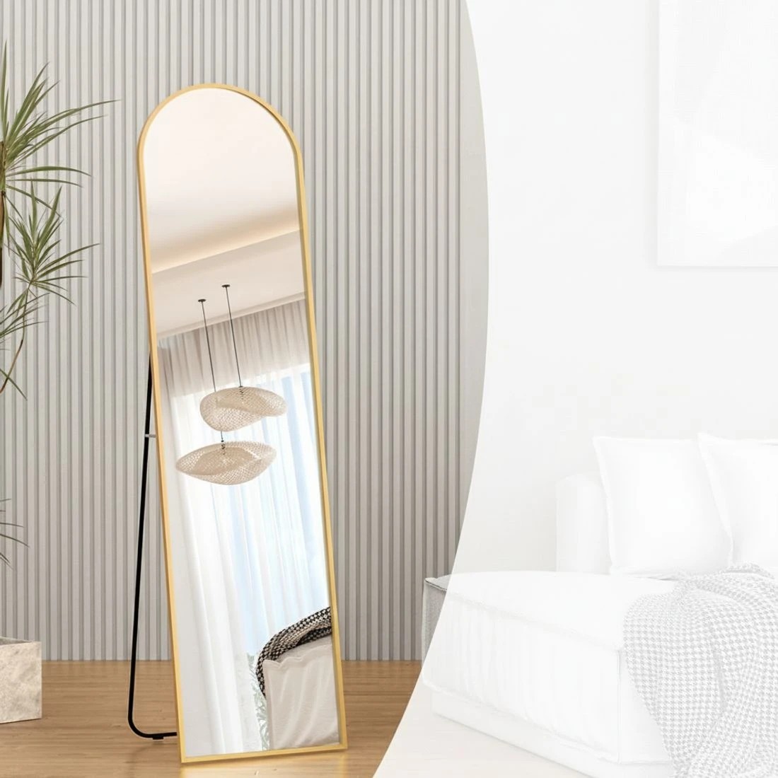 3 Embellir Full Length Mirror Floor Dressing Mirror 160cm - Gold, 3 of 6