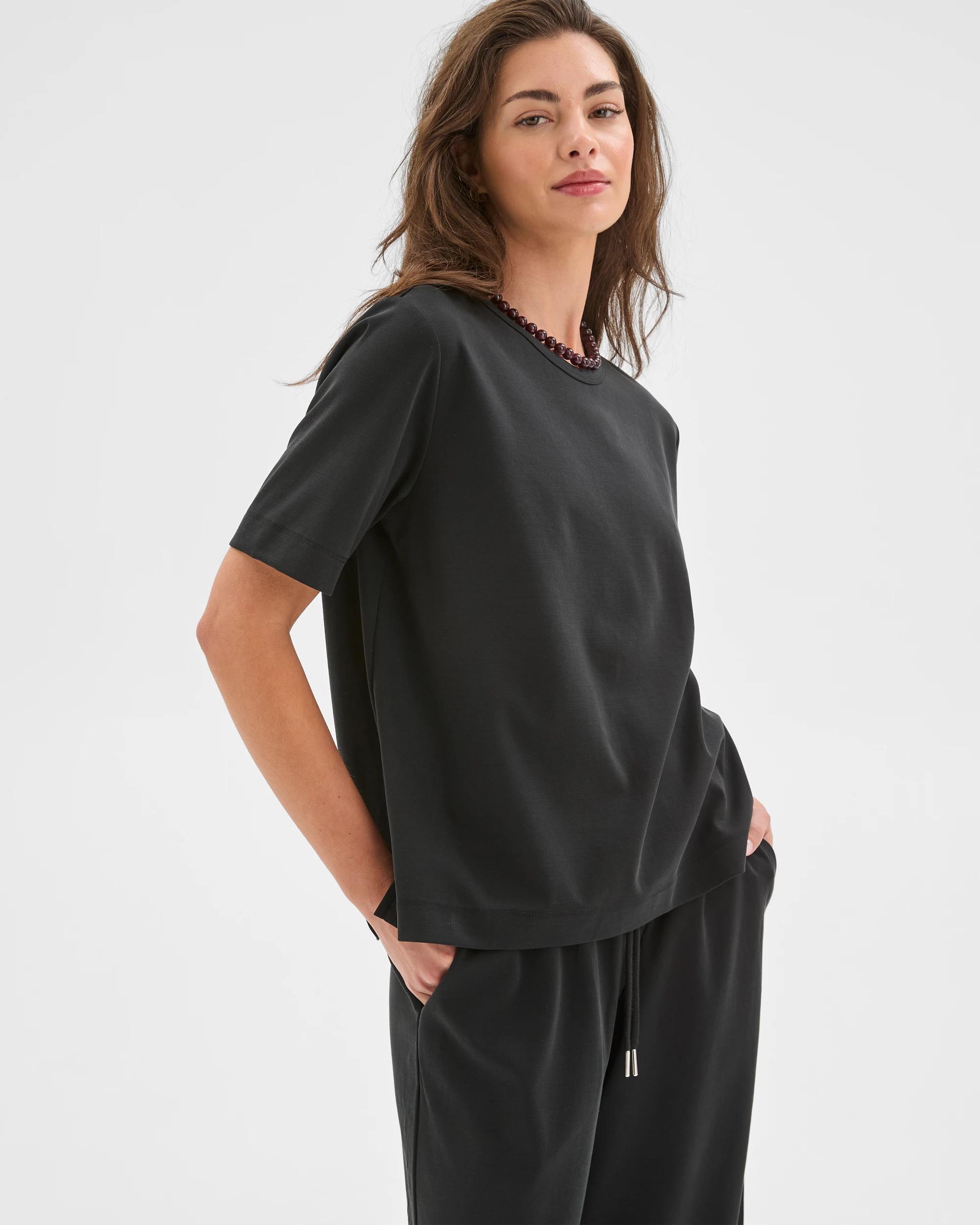 4 Target Petites Relaxed Drape T-Shirt WASHED BLACK, 4 of 6