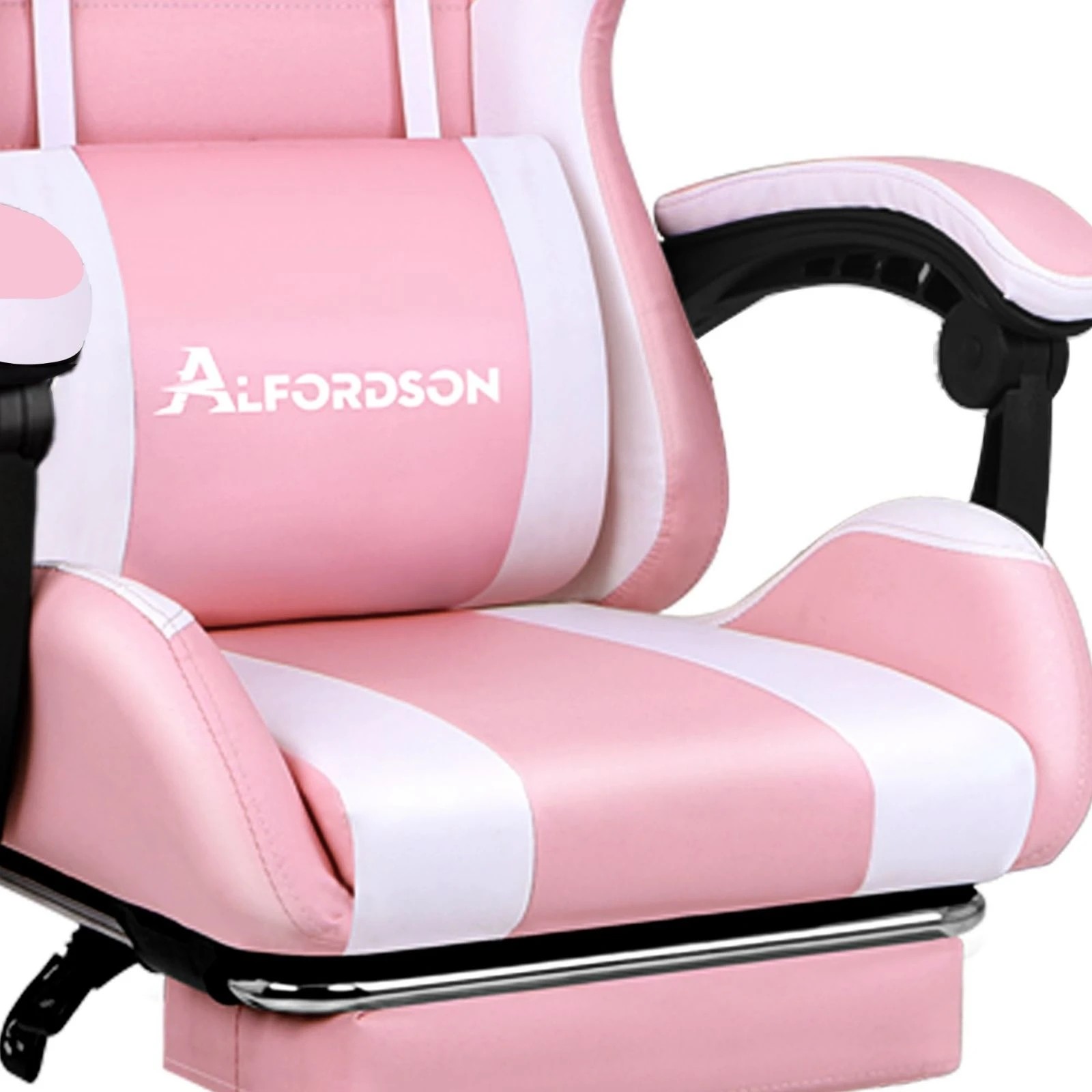 8 Alfordson Gaming Office Chair Extra Large Pillow Racing Executive Footrest Seat - Pink, 8 of 10