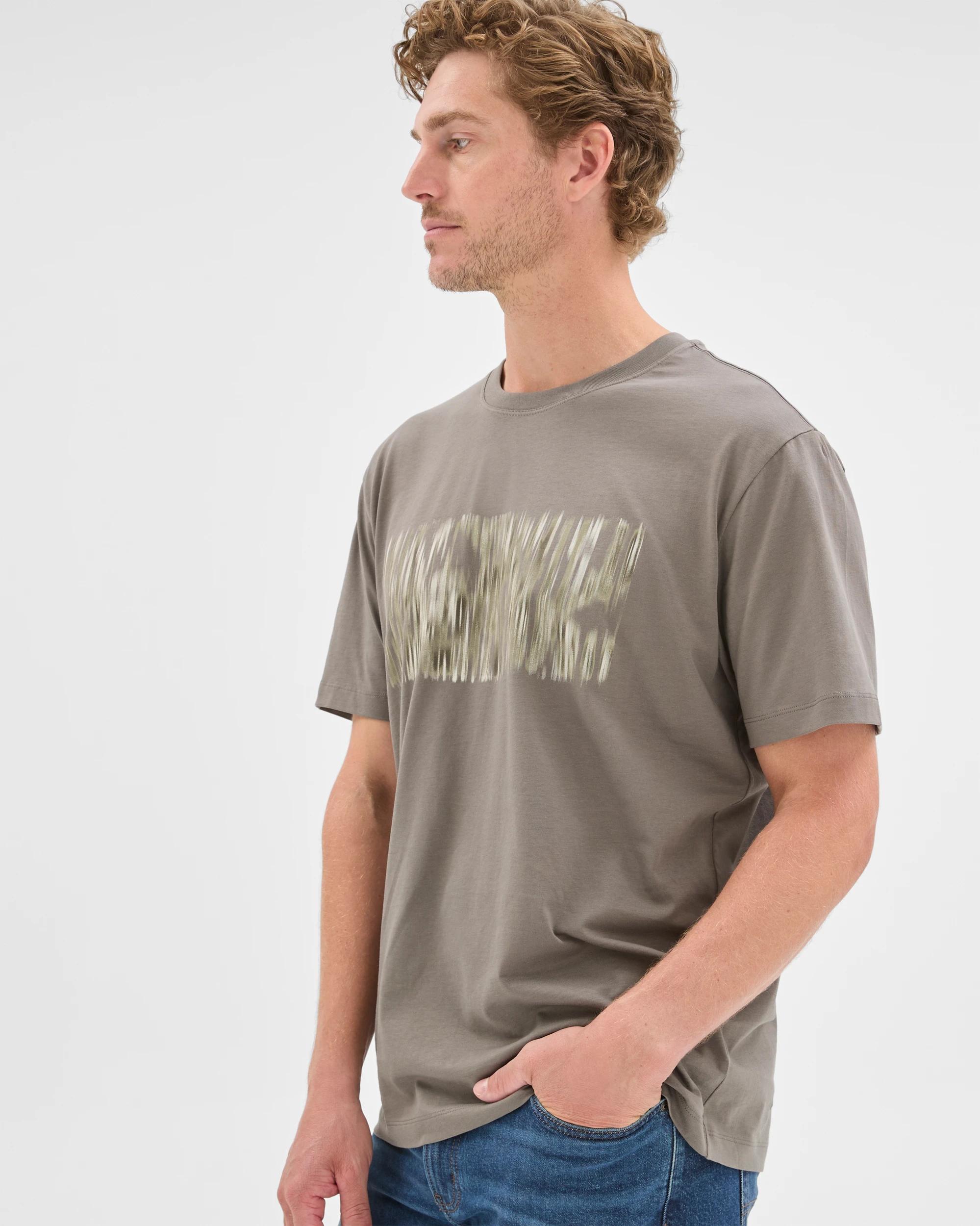 1 Target Man Australian Cotton Blend Abstract T-Shirt SHIITAKE MARLE, 1 of 6