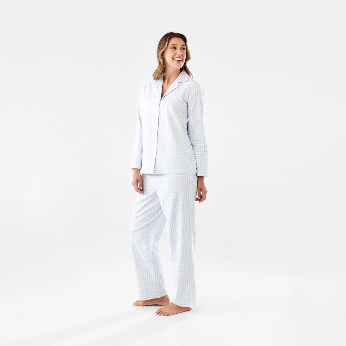 2 Flannel Pyjama Set Check Blue, 2 of 7