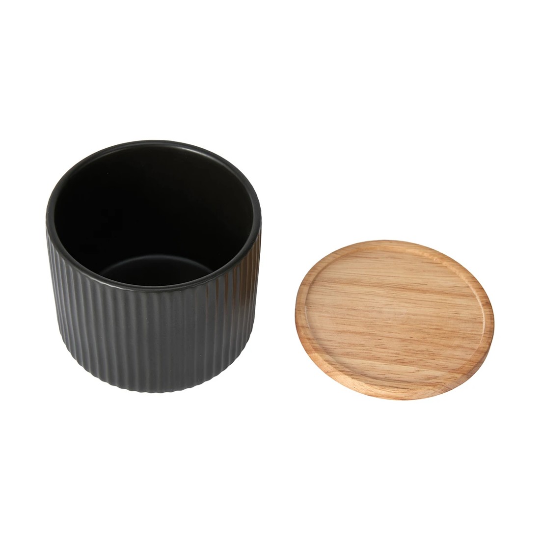 6 Small Black Ribbed Canister, 6 of 8