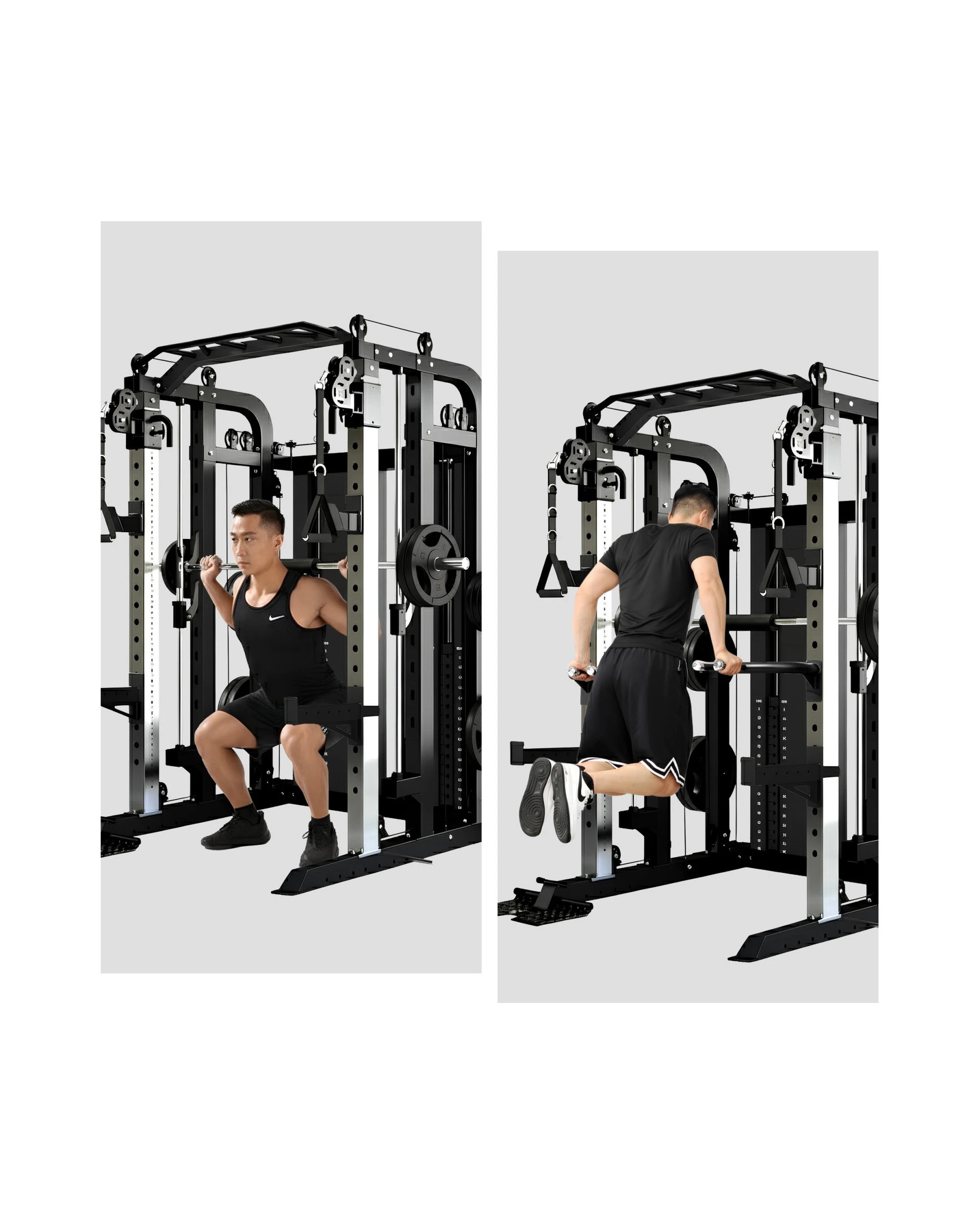4 Powertrain 938B Multi-Function Smith Machine Gym Station 160KG Dual Weight Stack Power Rack Cable Heavy-Duty Steel Frame, 4 of 4
