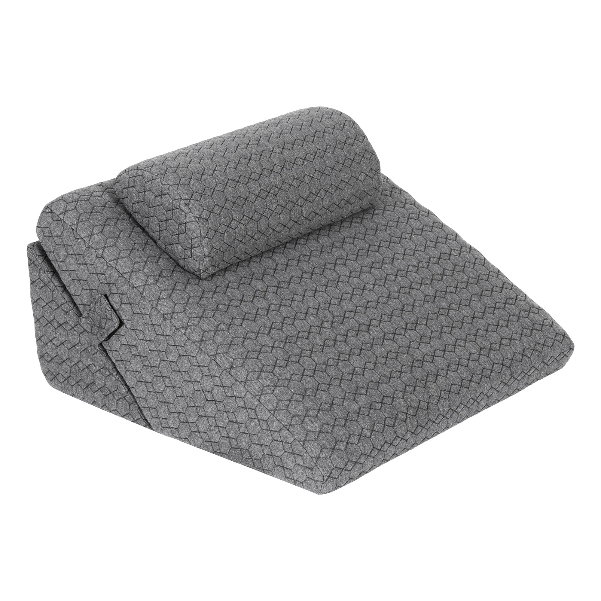 1 Giselle Bedding Wedge Pillow for Sleeping, Cooling Egg Gel Memory Foam Back Support - Grey, 1 of 9