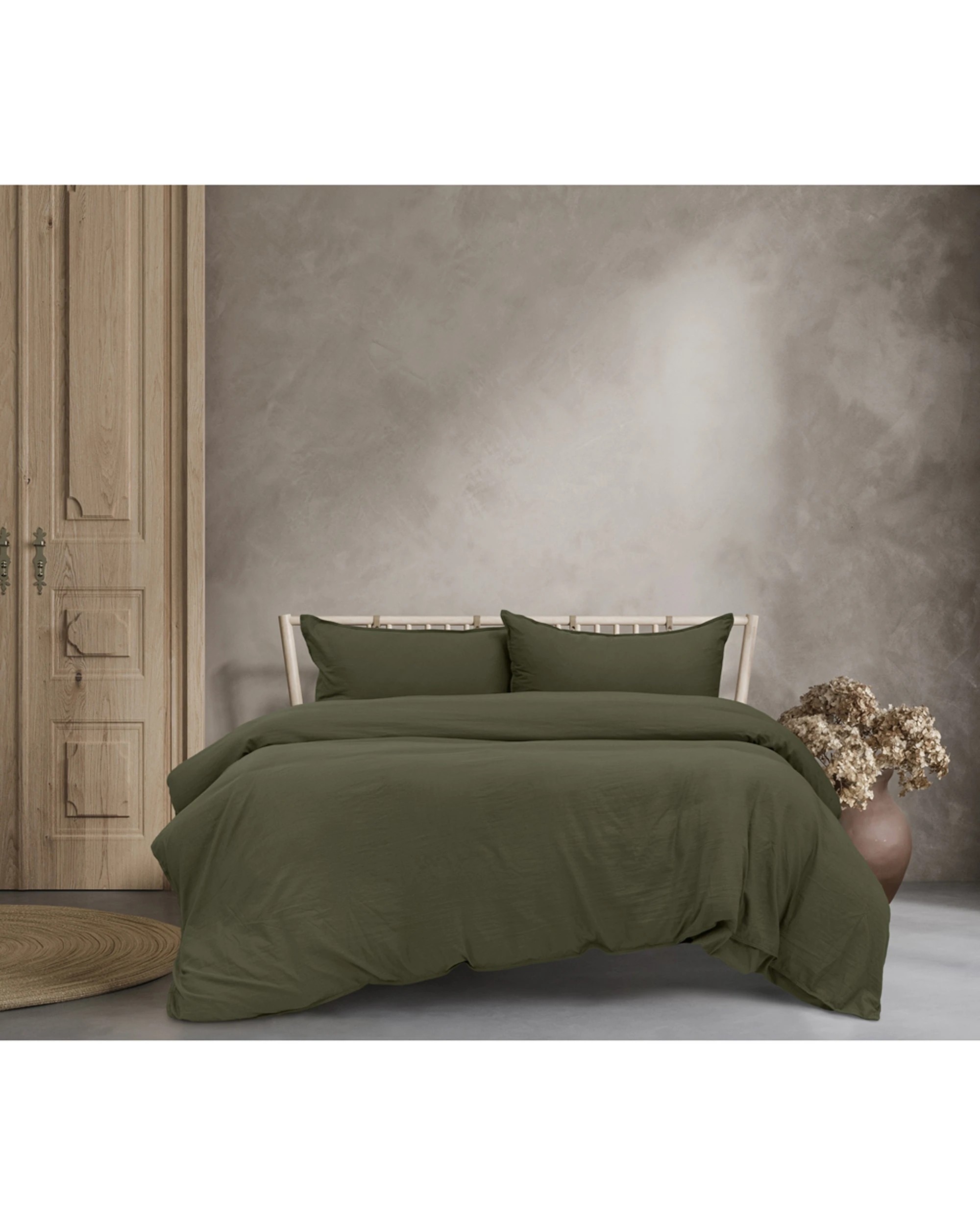 1 Ardor Boudoir Vintage Washed Size Super King Bed Quilt Cover Set - Green, 1 of 1