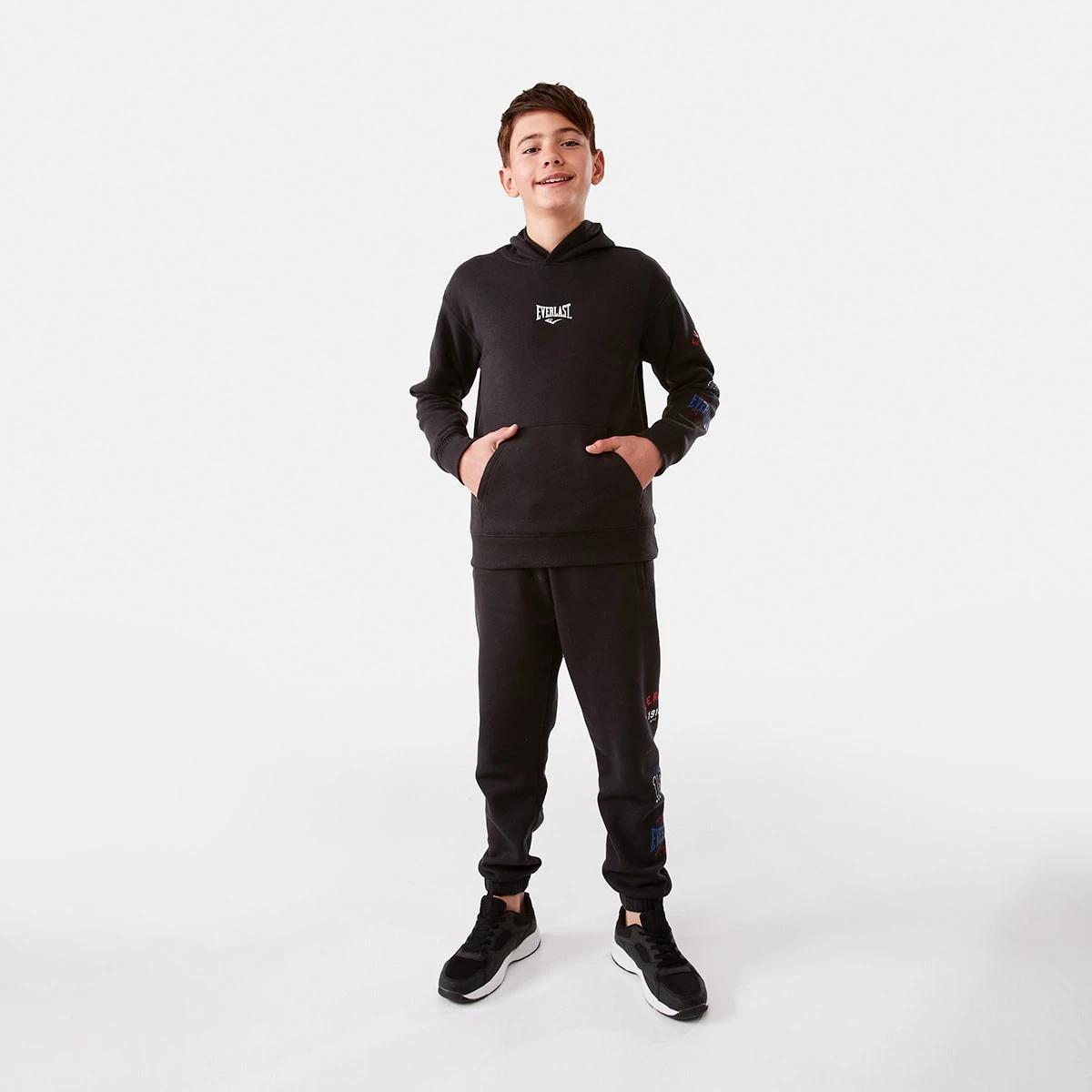7 Everlast Kids Logo Trackpants Wash Black, 7 of 10