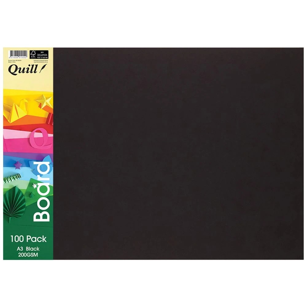 1 Quill A3 School Board 200gsm Black 100 Pack, 1 of 1