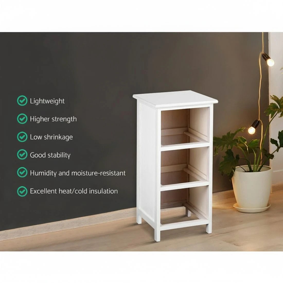 3 Artiss Bedside Table Bathroom Storage Cabinet 3 Drawers - White, 3 of 6