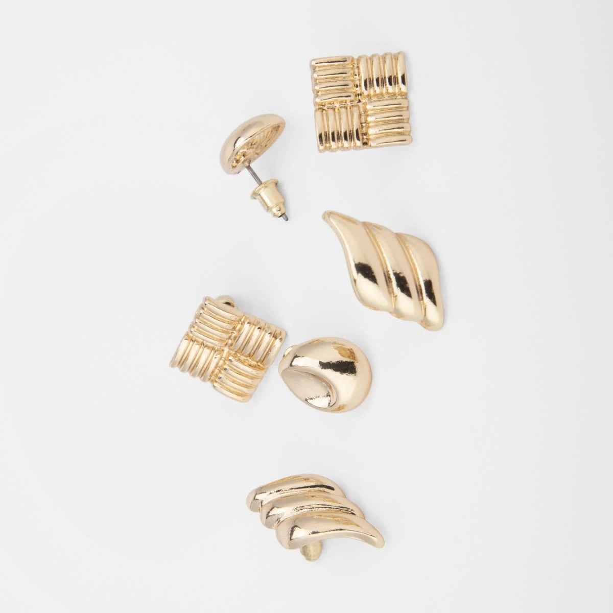 2 3 Pack Statement Stud Earrings - Gold Tone, 2 of 4
