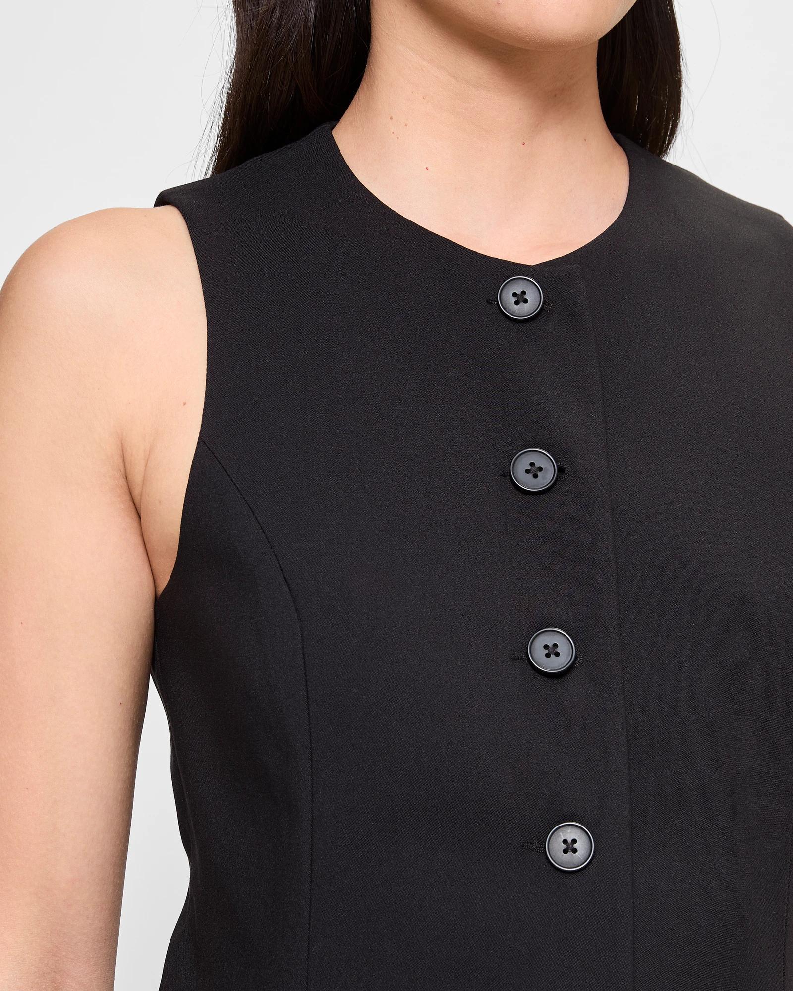 5 Classic Longline Waistcoat - Preview BLACK, 5 of 5