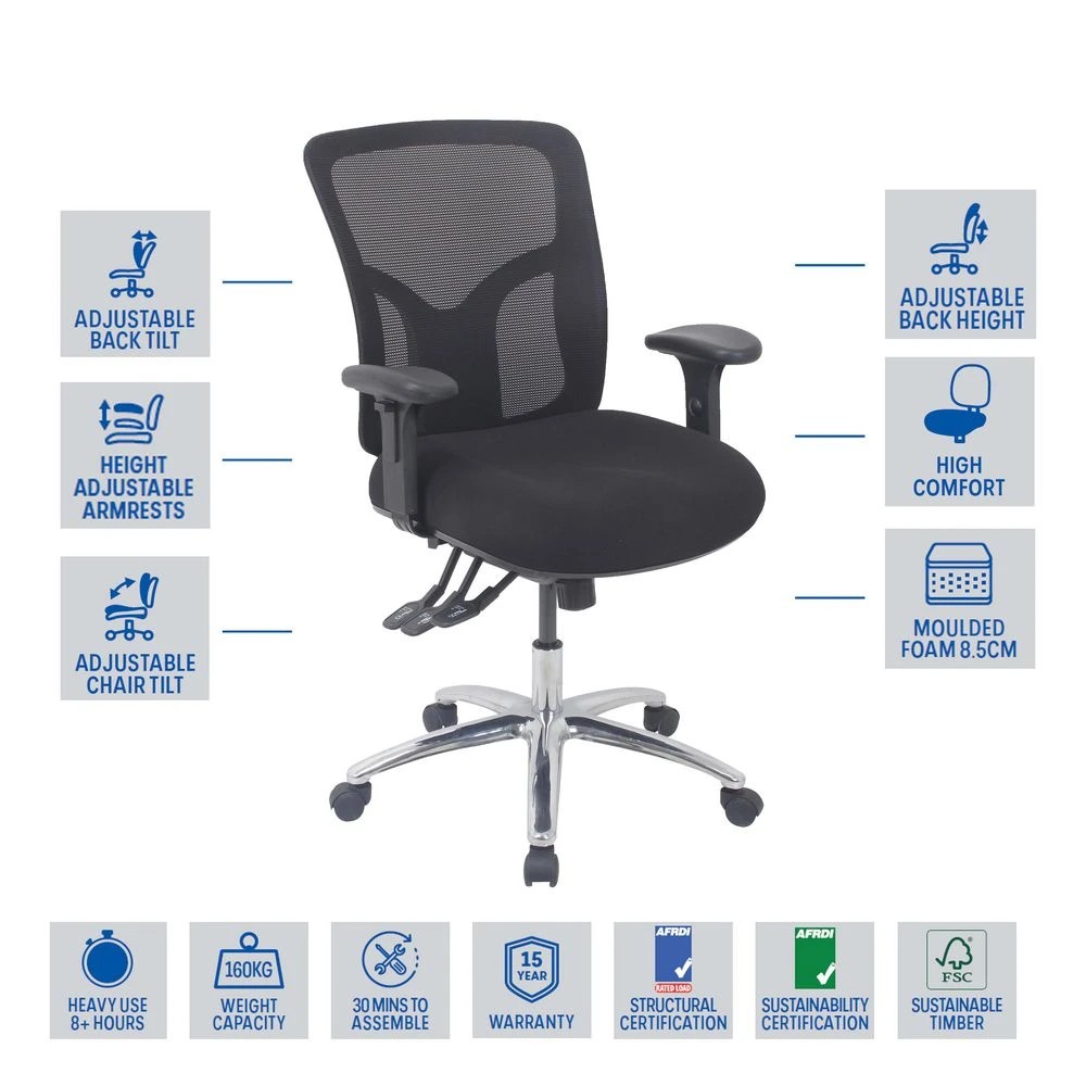 2 Professional Ergonomic Extra-Heavy-Duty Mesh Chair Black Ergonomic Chairs and Desk Chairs, 2 of 10