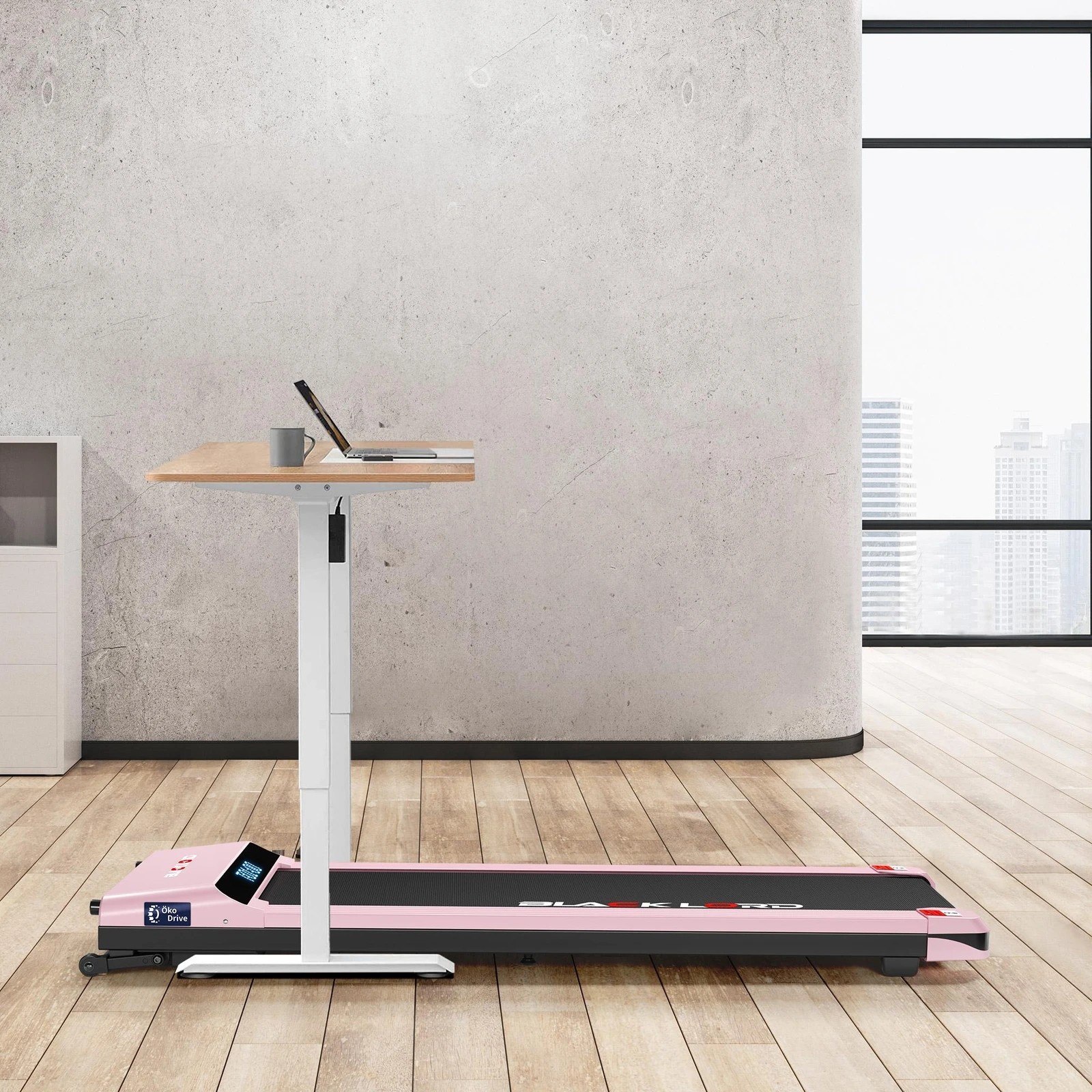 4 Black Lord Treadmill Electric Walking Pad Steel Frame Under Desk Gym 410mm - Pink, 4 of 10