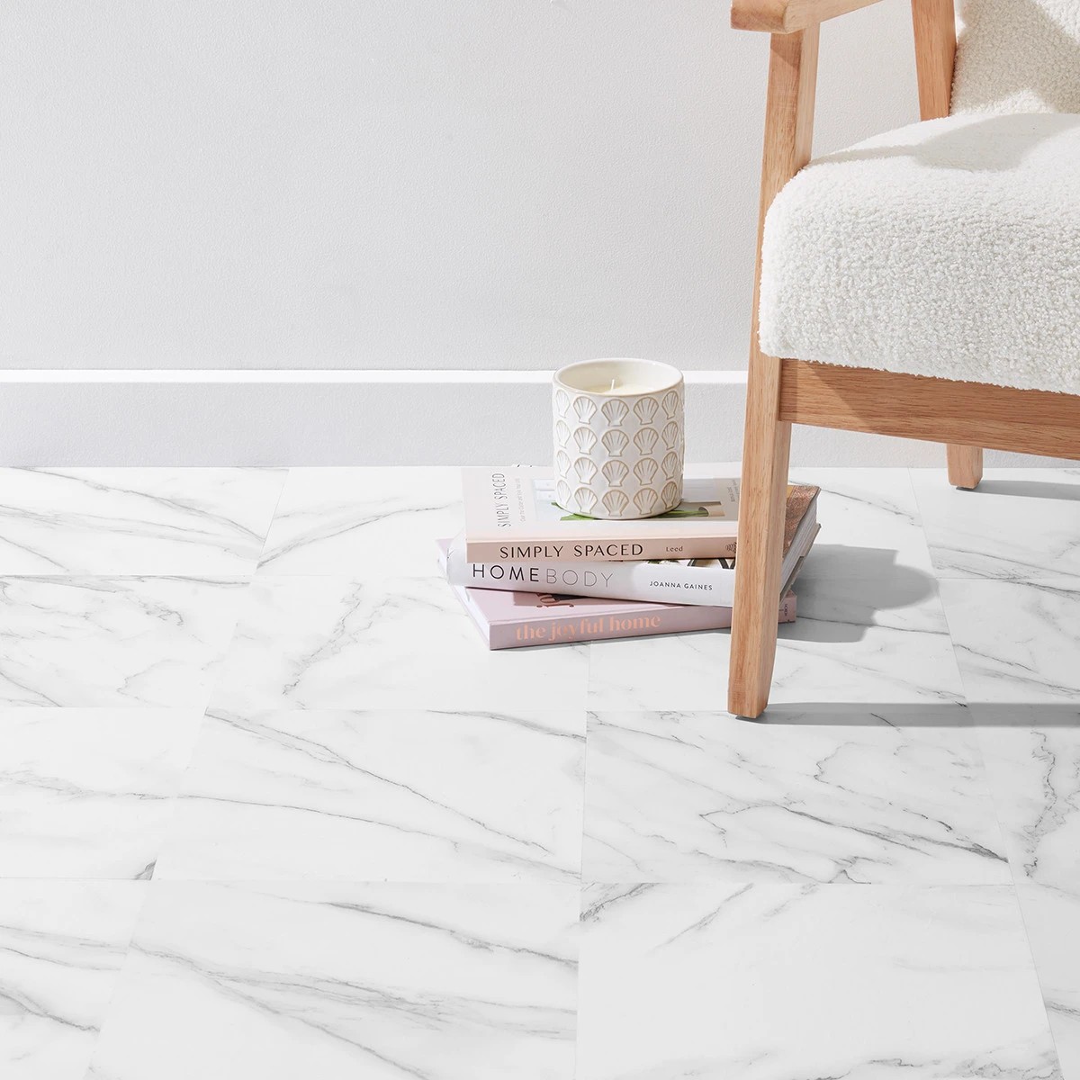 1 8 Pack Vinyl Floor Tiles - Marble Look, 1 of 9